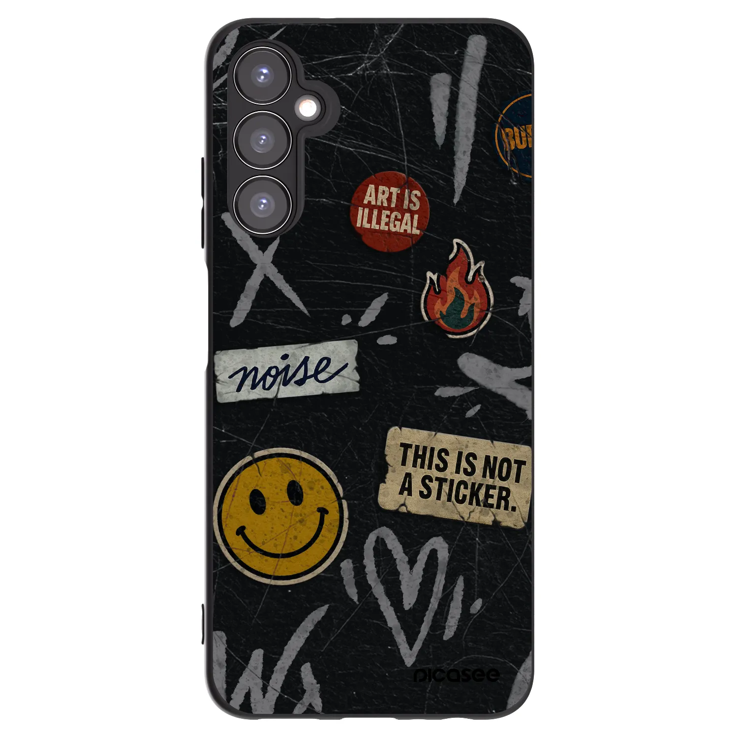 Picasee silikonowe czarne etui na Samsung Galaxy A05s A057G - STICKERS x TAGS