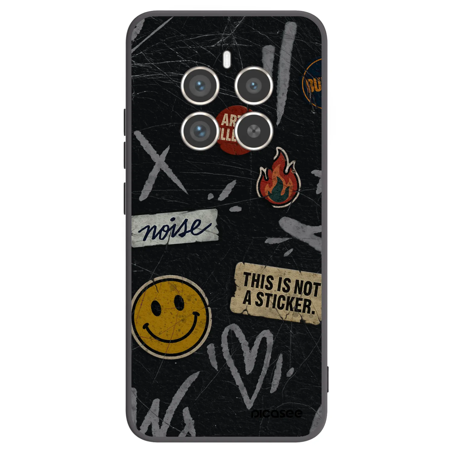 Picasee silikonowe czarne etui na Realme 12 Pro 5G - STICKERS x TAGS