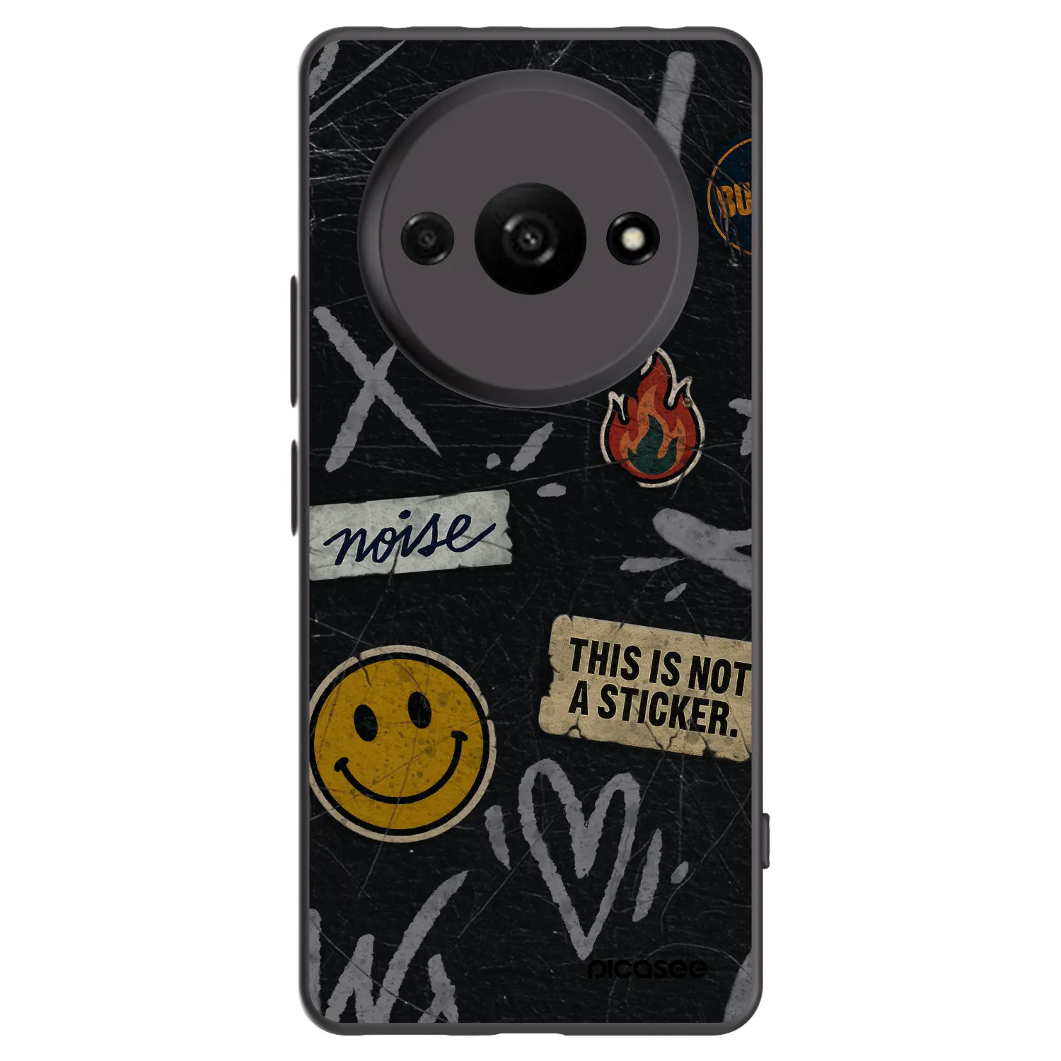 Picasee silikonowe czarne etui na Xiaomi Redmi A3 - STICKERS x TAGS