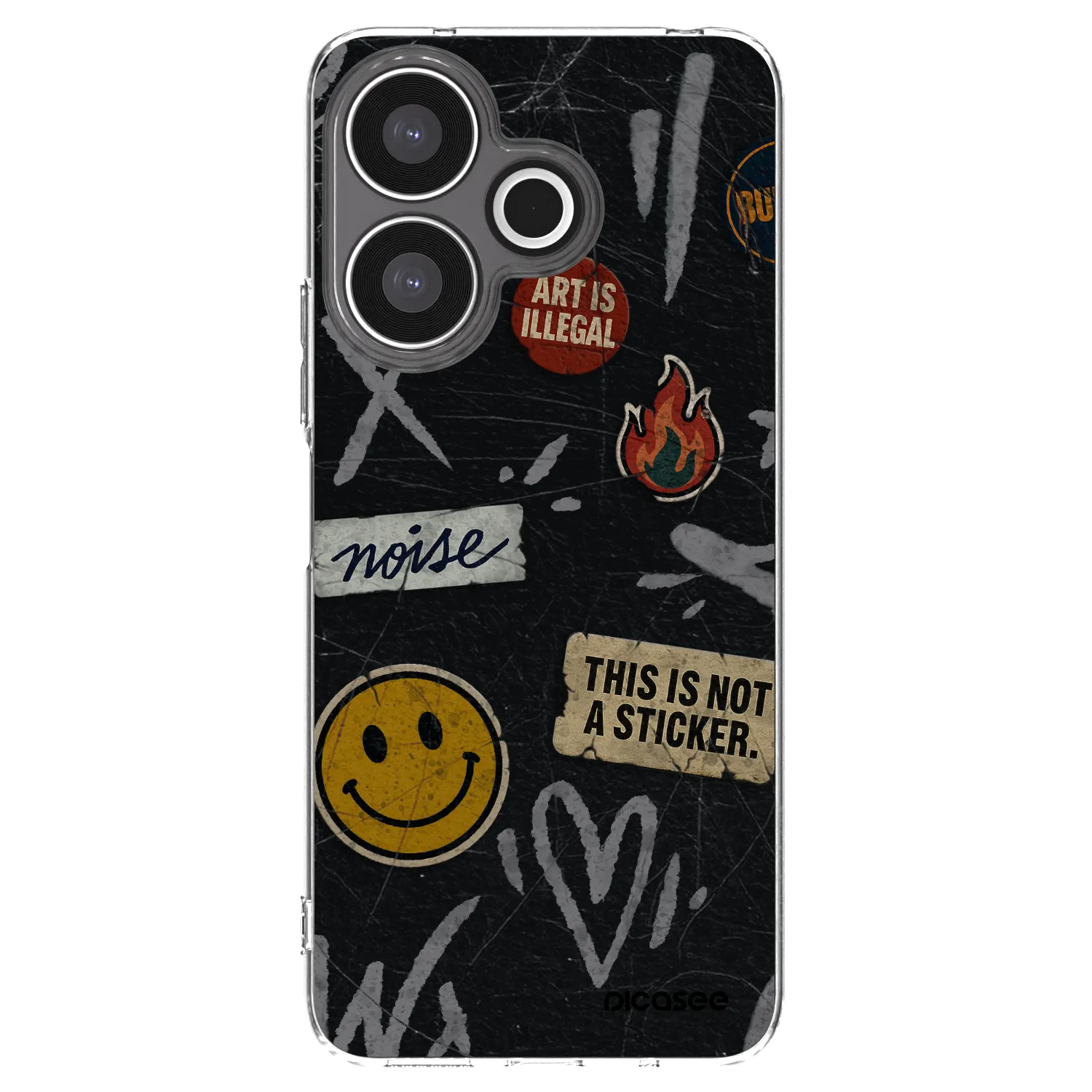 Picasee silikonowe przeźroczyste etui na Xiaomi Redmi 13 4G - STICKERS x TAGS