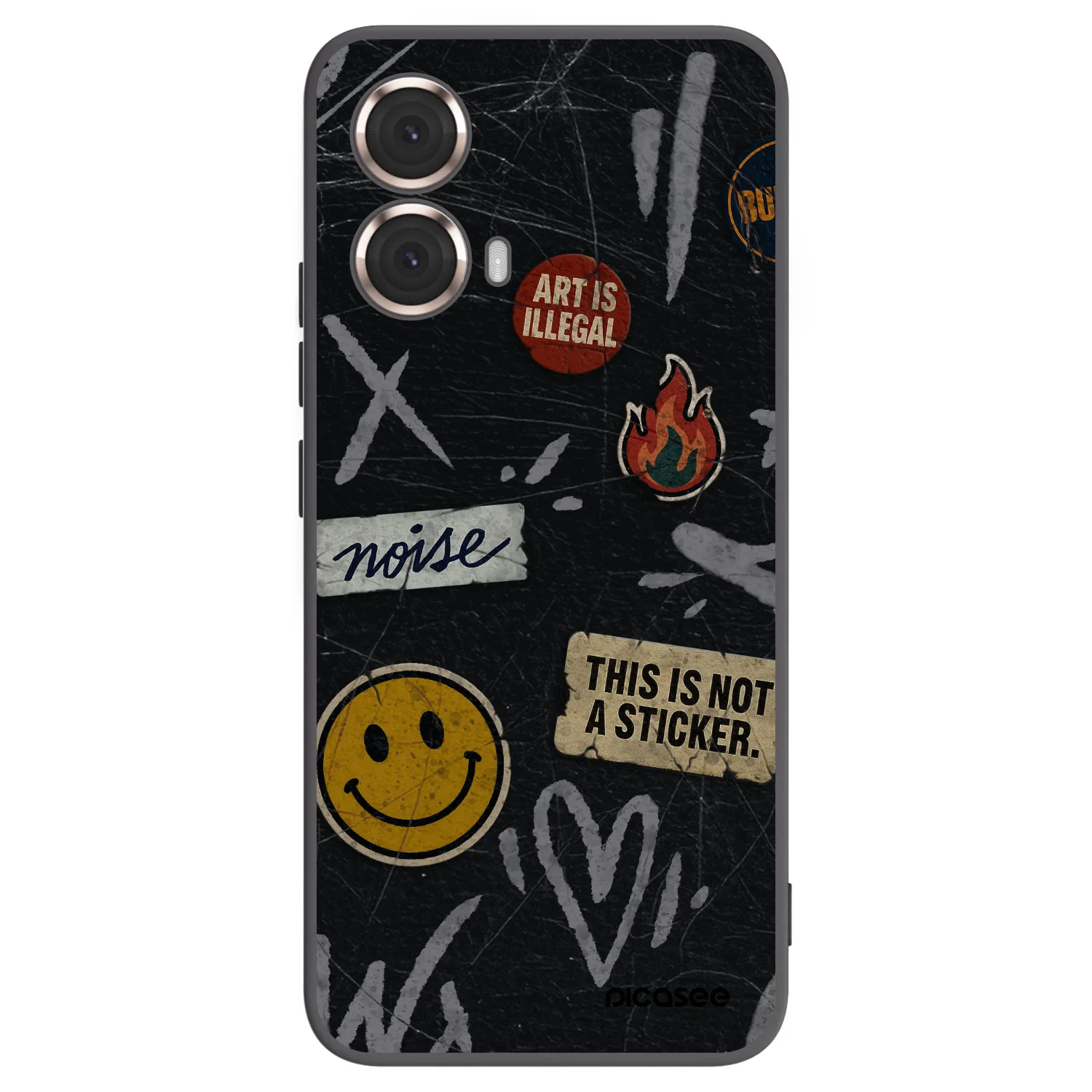 Picasee silikonowe czarne etui na Motorola Moto G85 - STICKERS x TAGS
