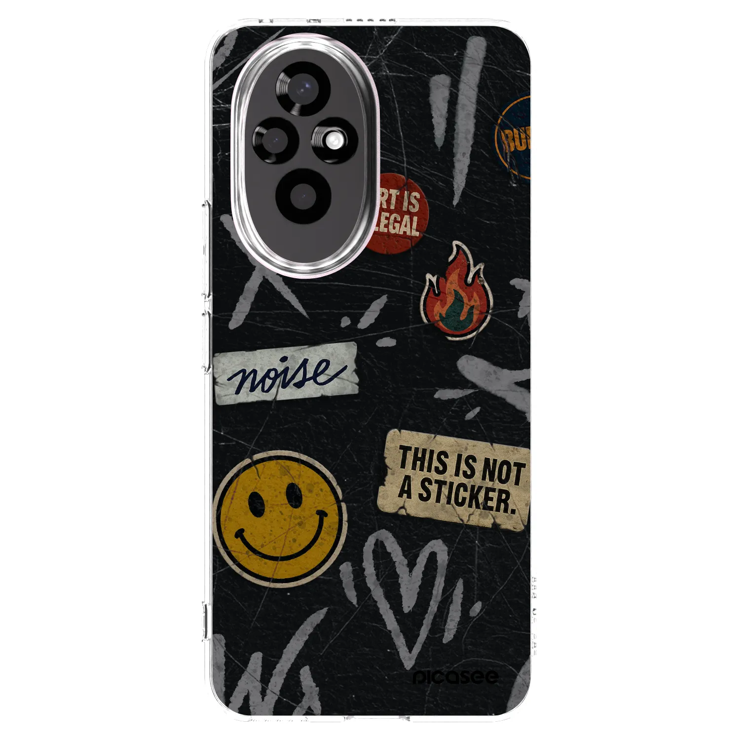 Picasee silikonowe przeźroczyste etui na Honor 200 Pro 5G - STICKERS x TAGS