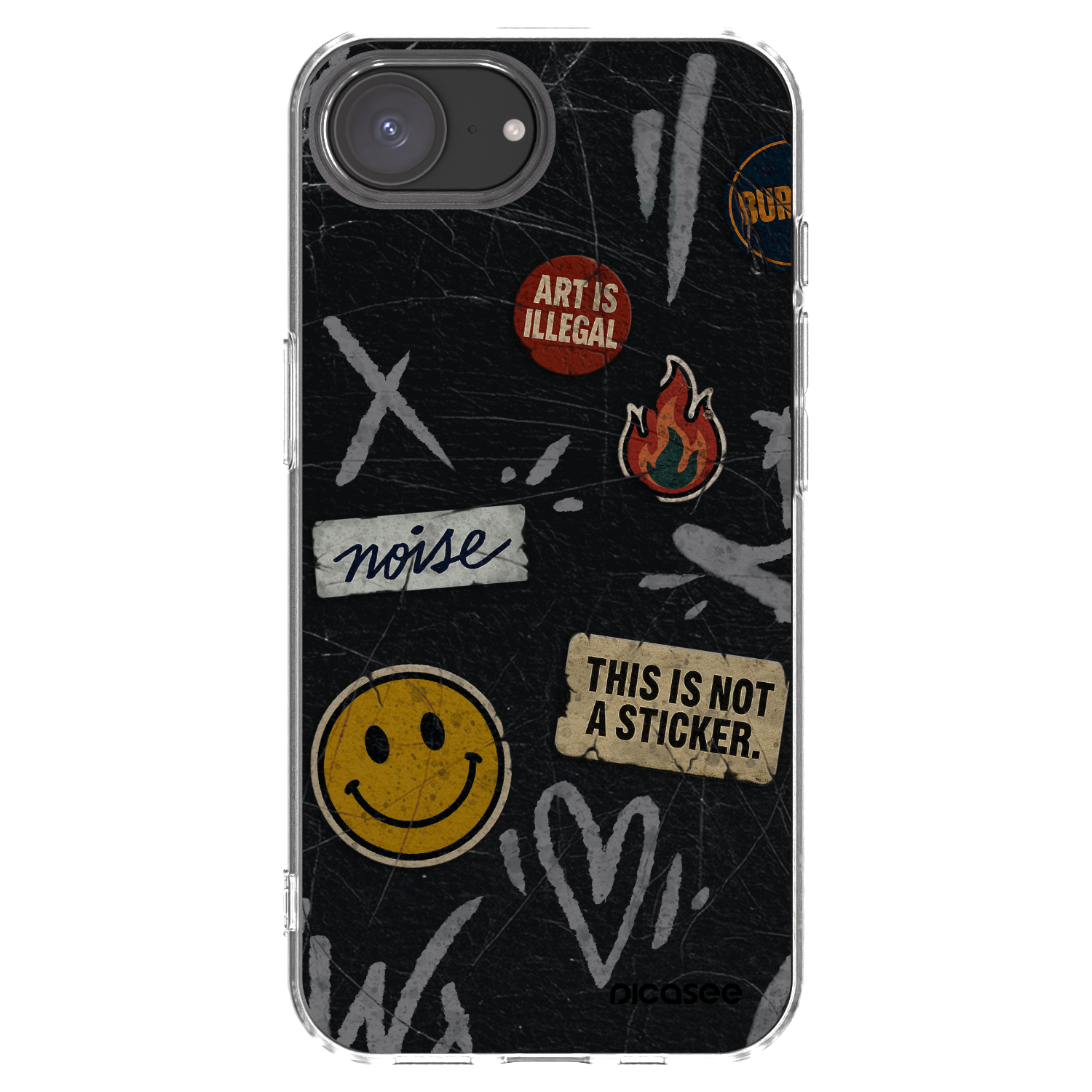 Picasee silikonowe przeźroczyste etui na Apple iPhone 16e - STICKERS x TAGS