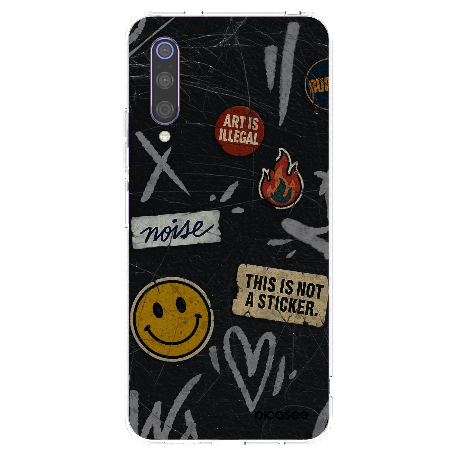 Picasee silikonowe przeźroczyste etui na Xiaomi Mi 9 - STICKERS x TAGS
