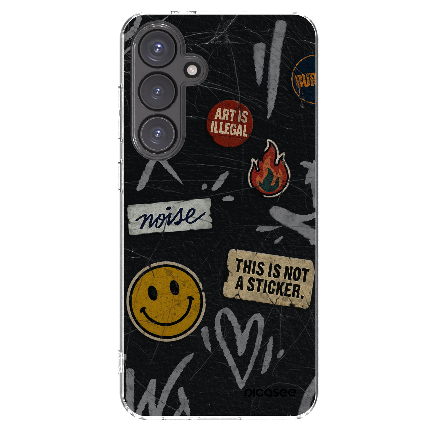 Picasee silikonowe przeźroczyste etui na Samsung Galaxy S24 FE S721B - STICKERS x TAGS