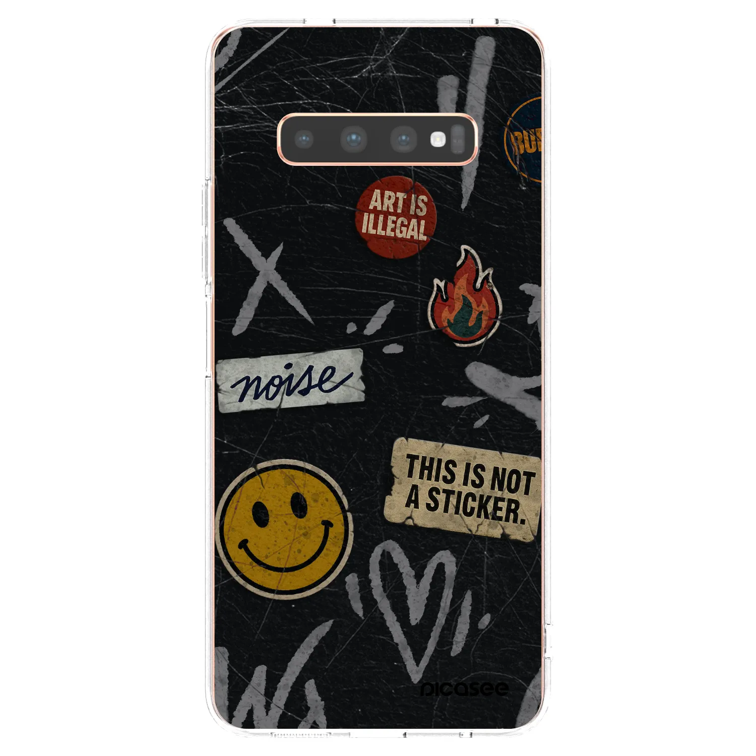Picasee silikonowe przeźroczyste etui na Samsung Galaxy S10 Plus G975 - STICKERS x TAGS
