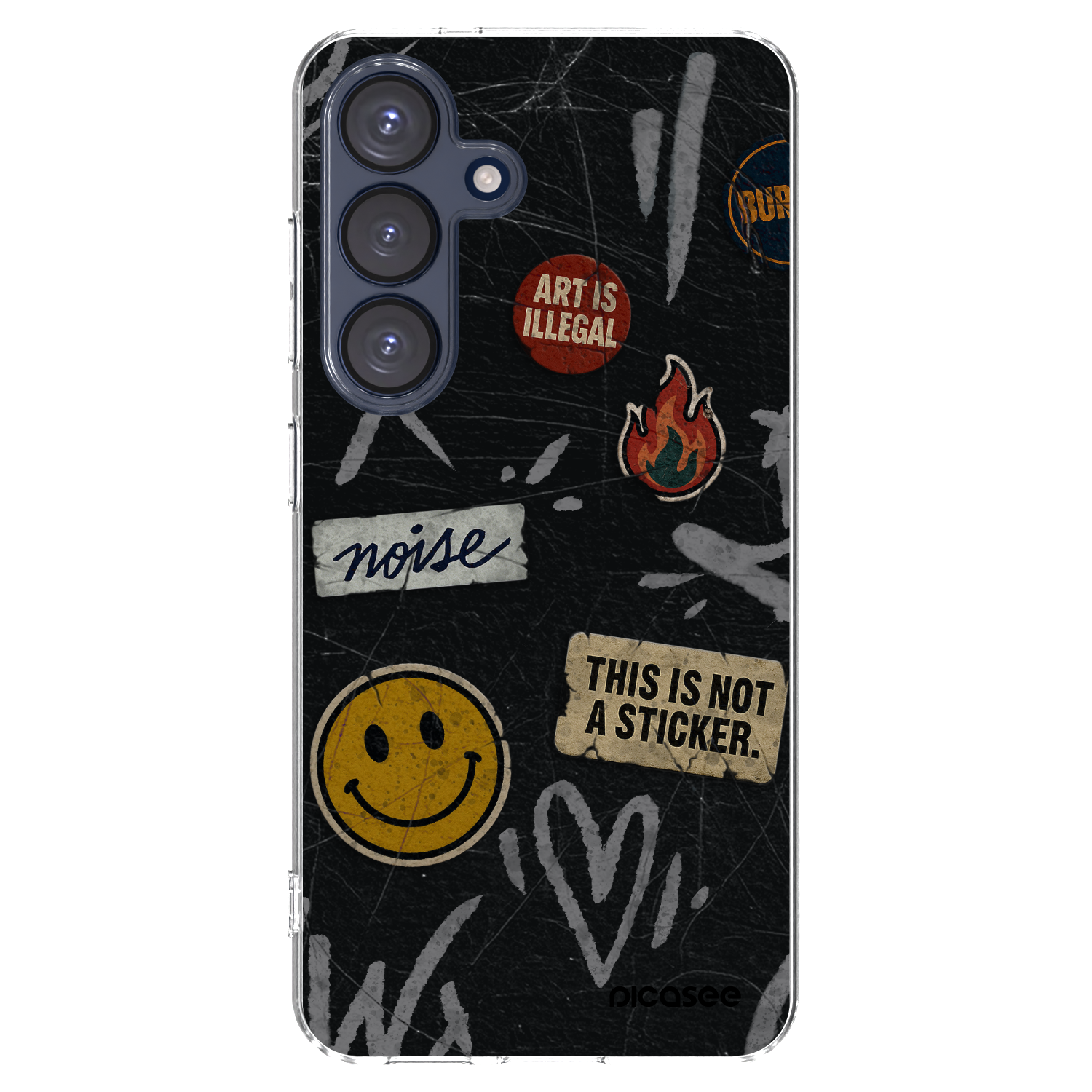 Picasee silikonowe przeźroczyste etui na Samsung Galaxy S25 5G - STICKERS x TAGS