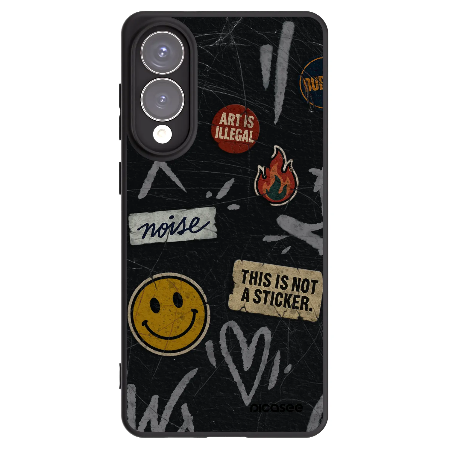 Picasee silikonowe czarne etui na Samsung Galaxy S25 Edge 5G - STICKERS x TAGS