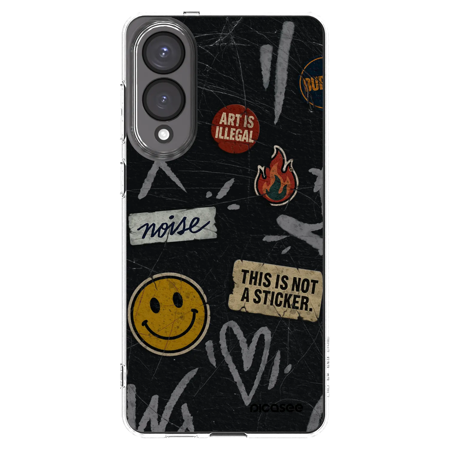 Picasee silikonowe przeźroczyste etui na Samsung Galaxy S25 Edge 5G - STICKERS x TAGS