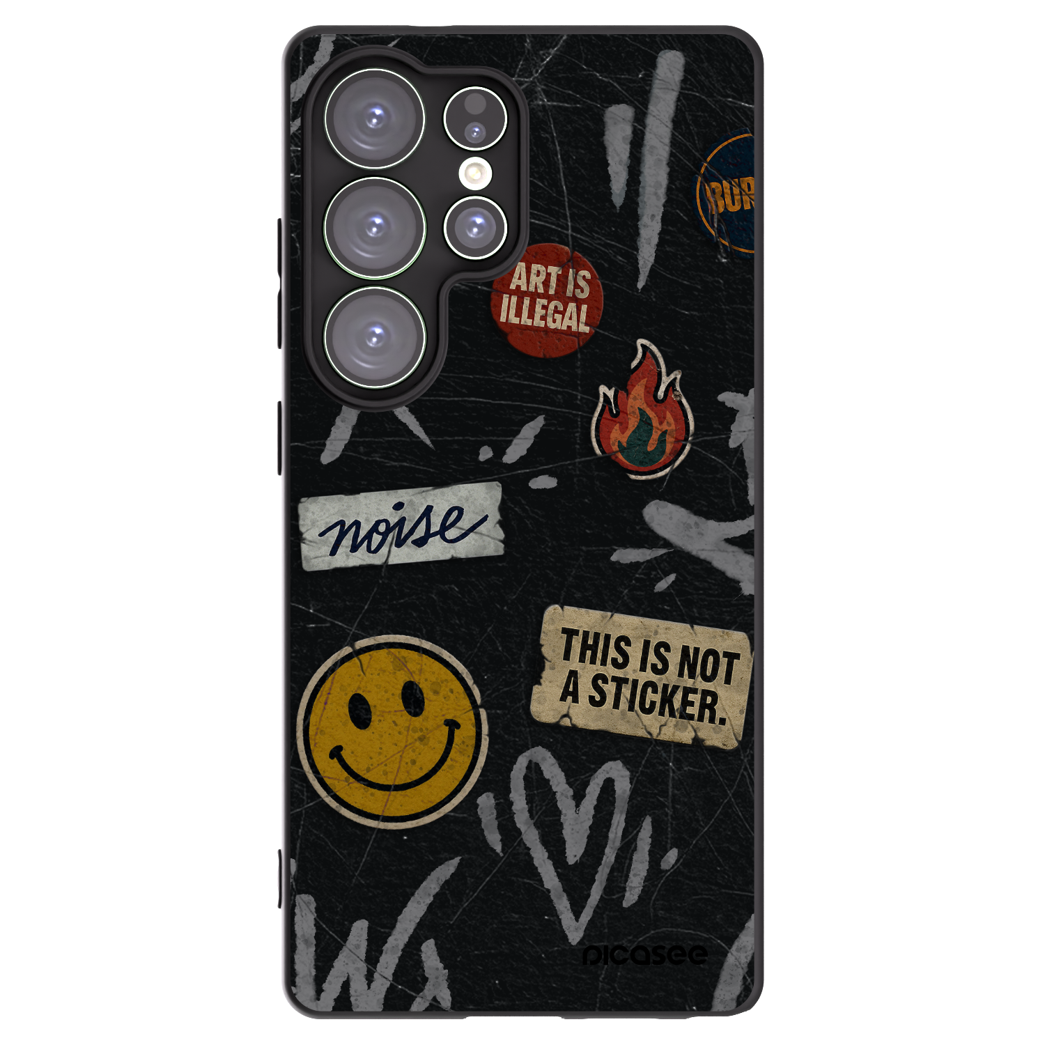 Picasee silikonowe czarne etui na Samsung Galaxy S25 Ultra 5G - STICKERS x TAGS