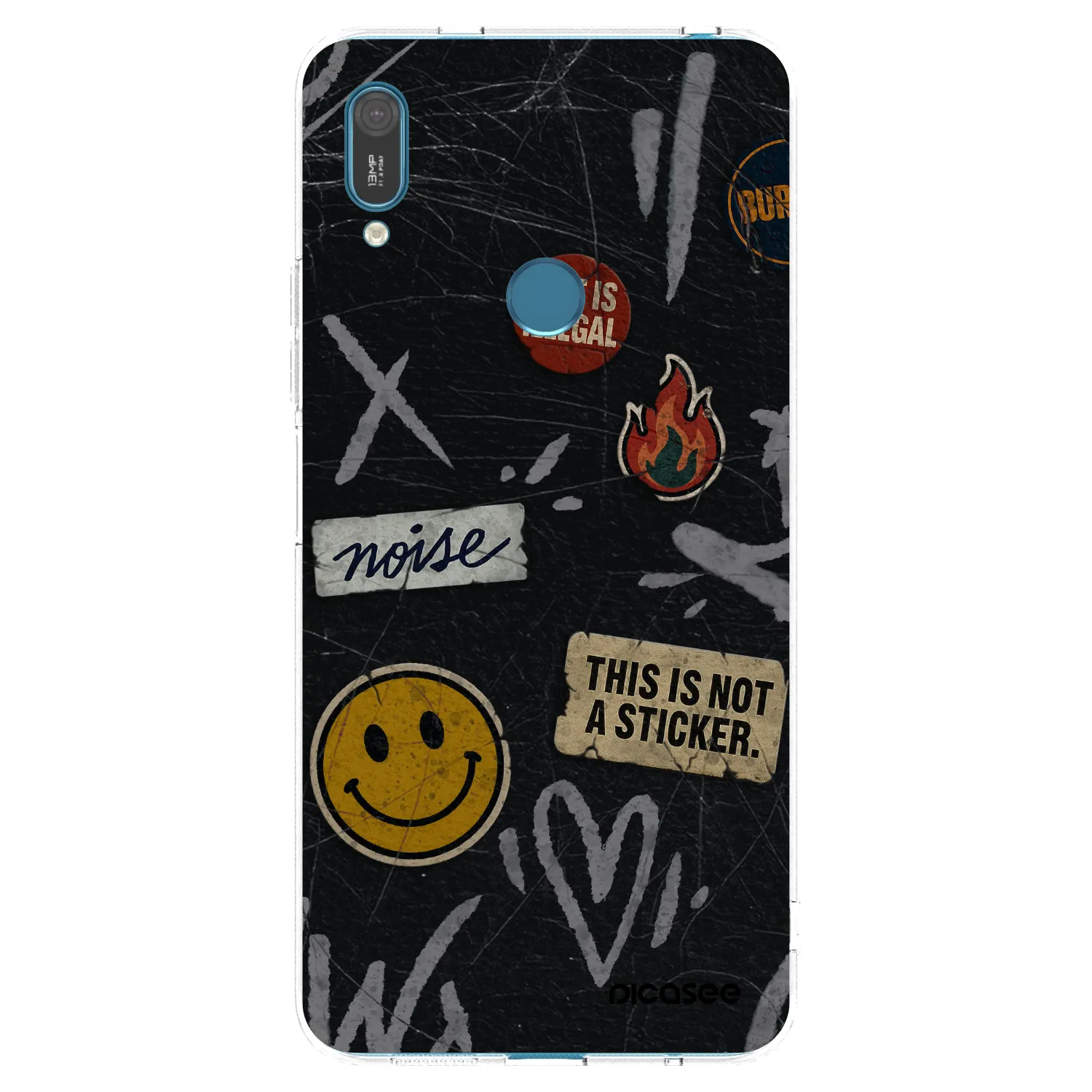 Picasee silikonowe przeźroczyste etui na Huawei Y7 2019 - STICKERS x TAGS