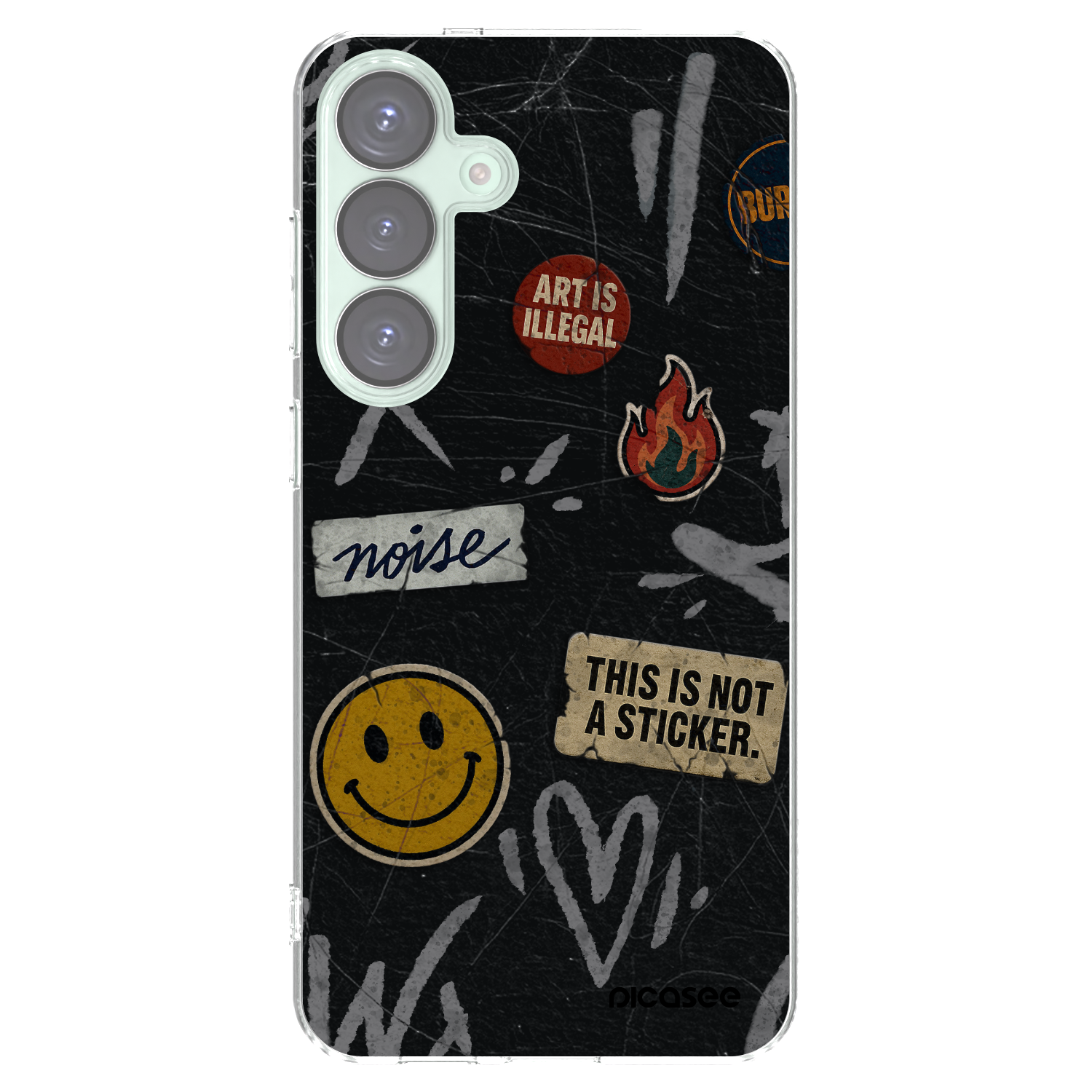 Picasee silikonowe przeźroczyste etui na Samsung Galaxy S25+ 5G - STICKERS x TAGS