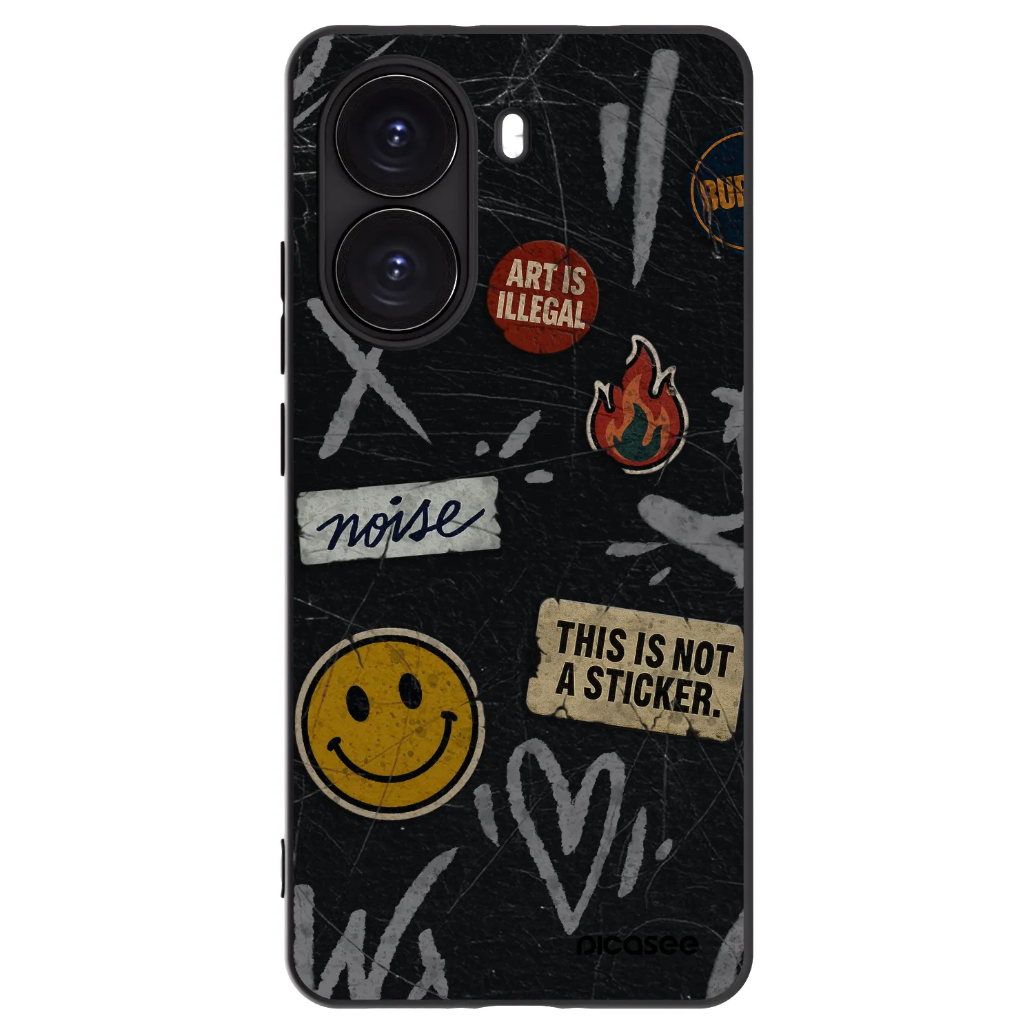 Picasee silikonowe czarne etui na Xiaomi Poco X7 Pro 5G - STICKERS x TAGS