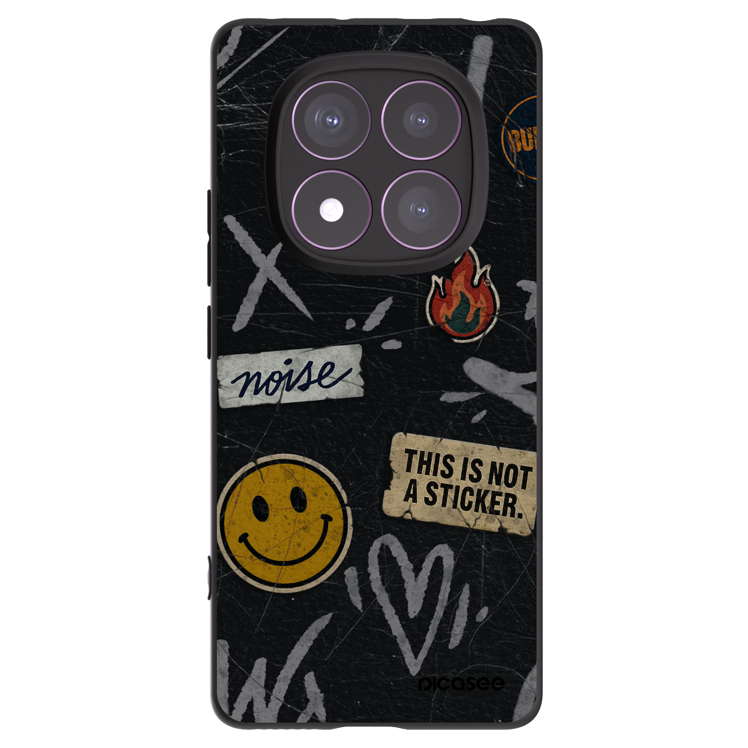 Picasee silikonowe czarne etui na Xiaomi Redmi Note 14 Pro 4G - STICKERS x TAGS
