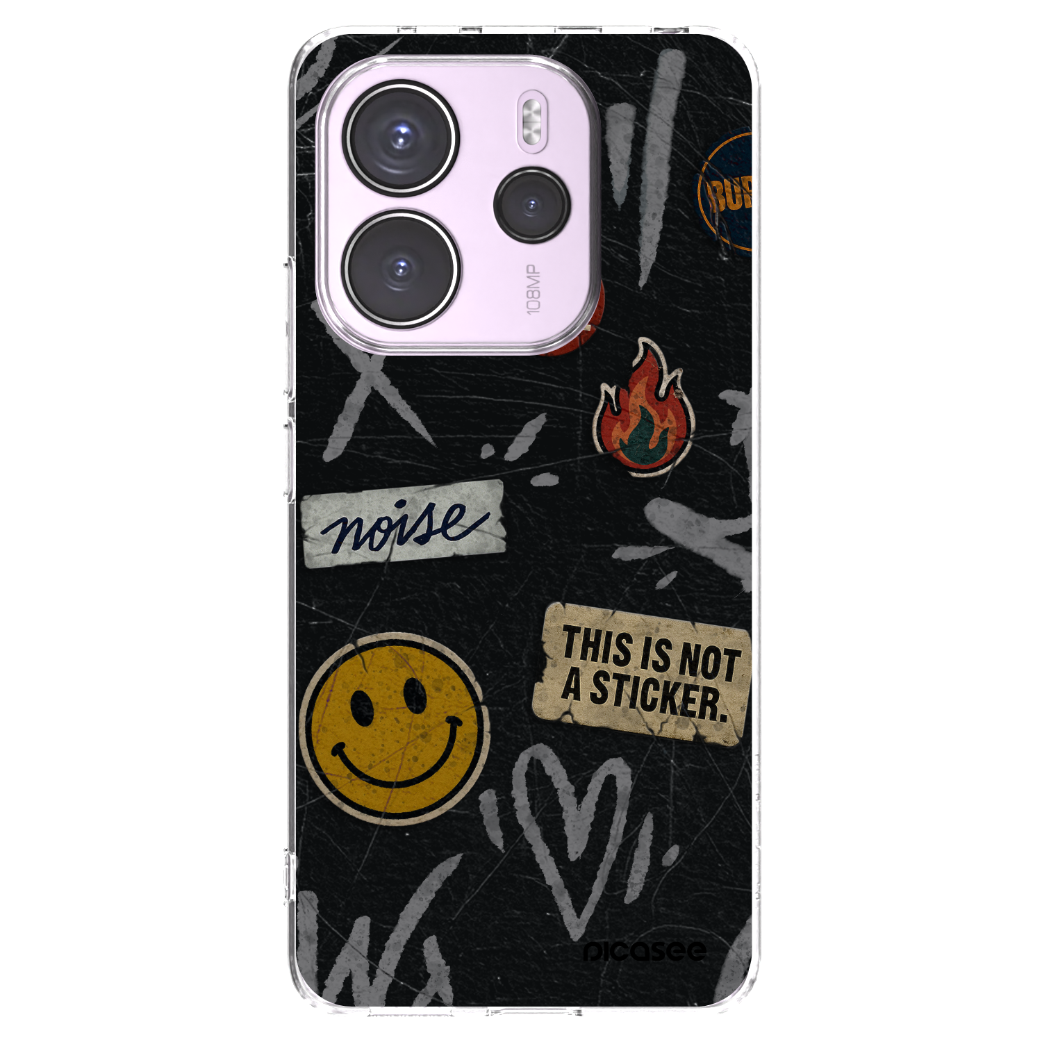 Picasee silikonowe przeźroczyste etui na Xiaomi Redmi Note 14 4G - STICKERS x TAGS