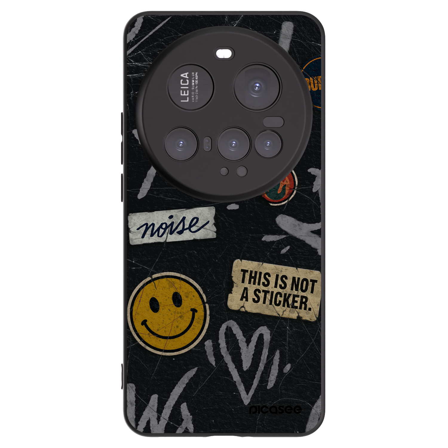 Picasee silikonowe czarne etui na Xiaomi 15 Ultra - STICKERS x TAGS