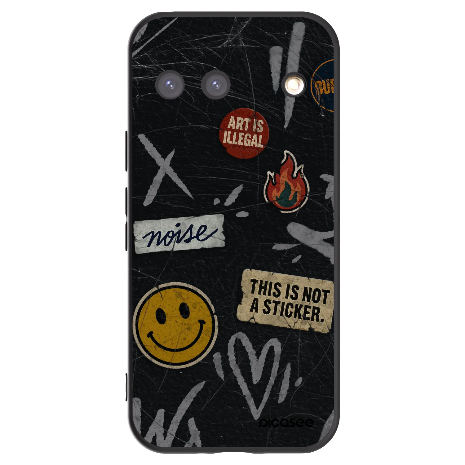 Picasee silikonowe czarne etui na Google Pixel 9 - STICKERS x TAGS