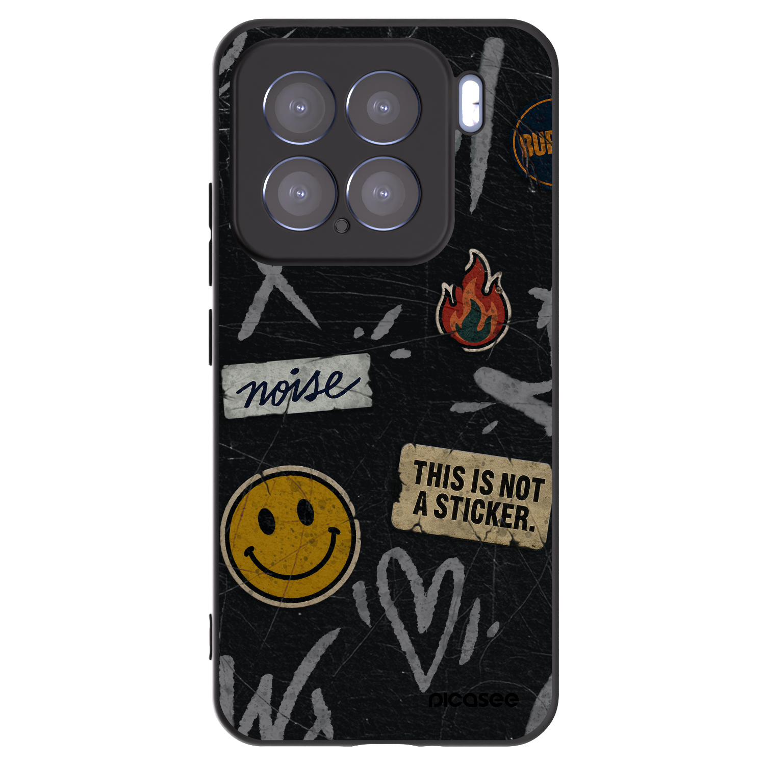 Picasee silikonowe czarne etui na Xiaomi 15 - STICKERS x TAGS