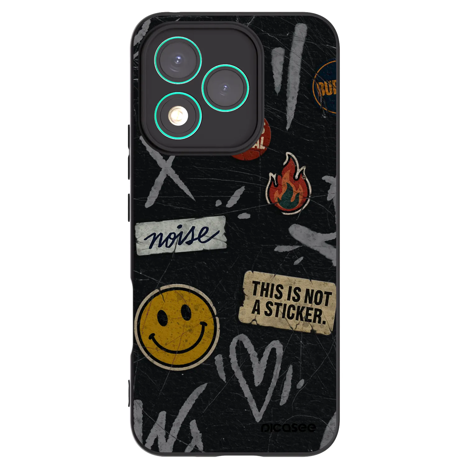 Picasee silikonowe czarne etui na Honor 400 Lite 5G - STICKERS x TAGS