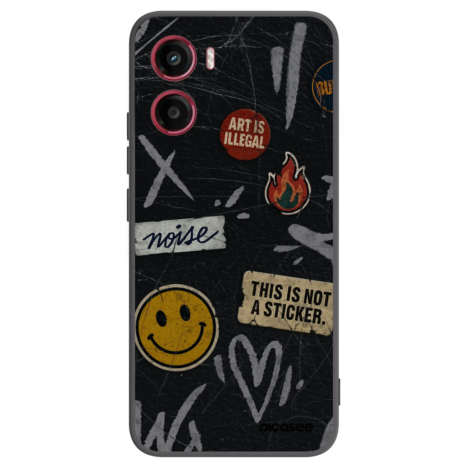 Picasee silikonowe czarne etui na Motorola Moto G05 - STICKERS x TAGS