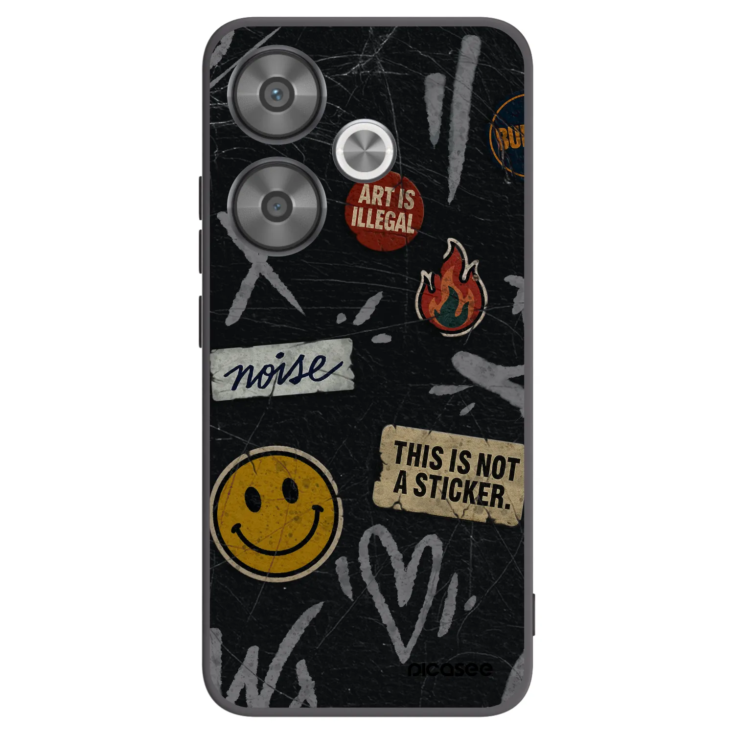 Picasee silikonowe czarne etui na Xiaomi Poco F6 - STICKERS x TAGS