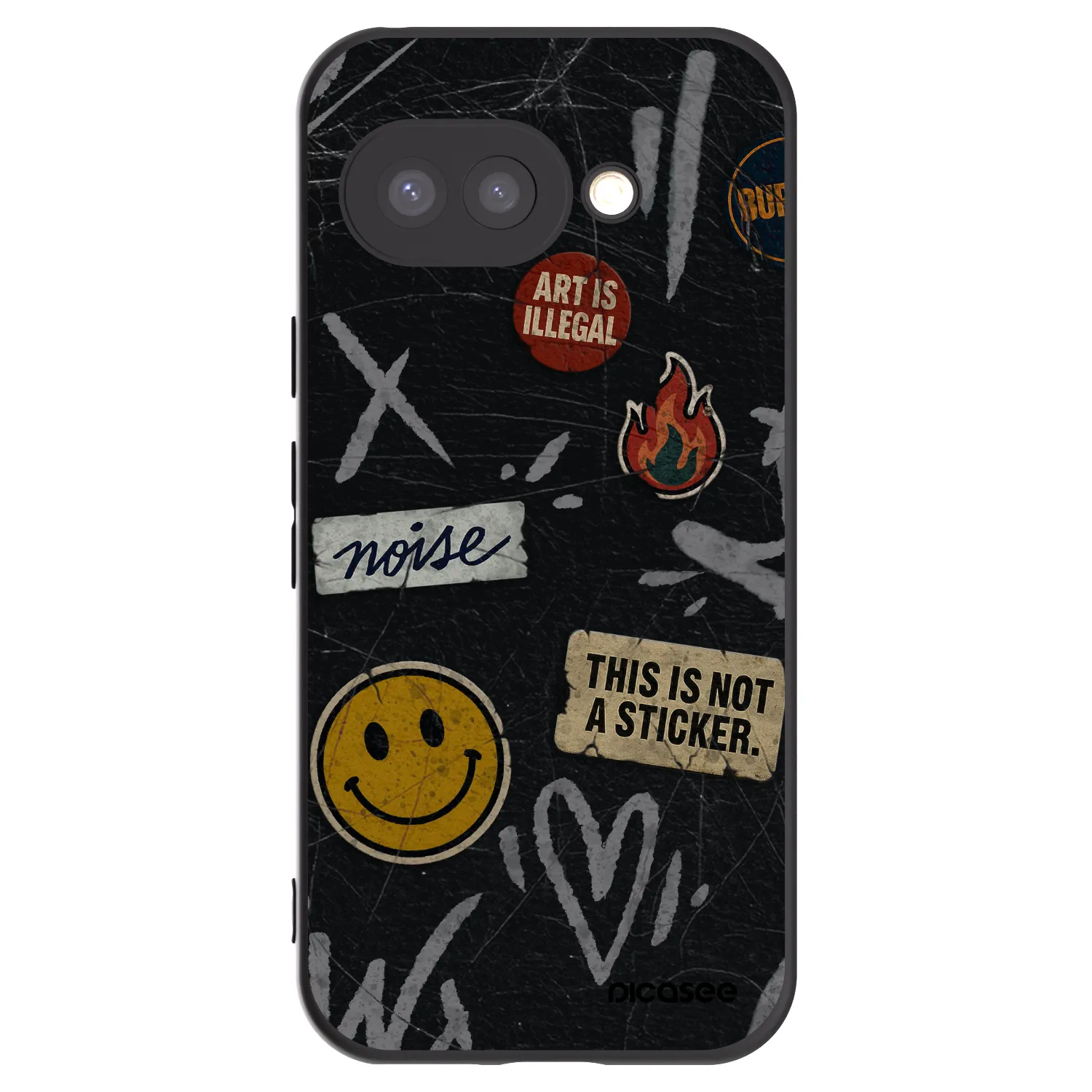 Picasee silikonowe czarne etui na Google Pixel 9a - STICKERS x TAGS