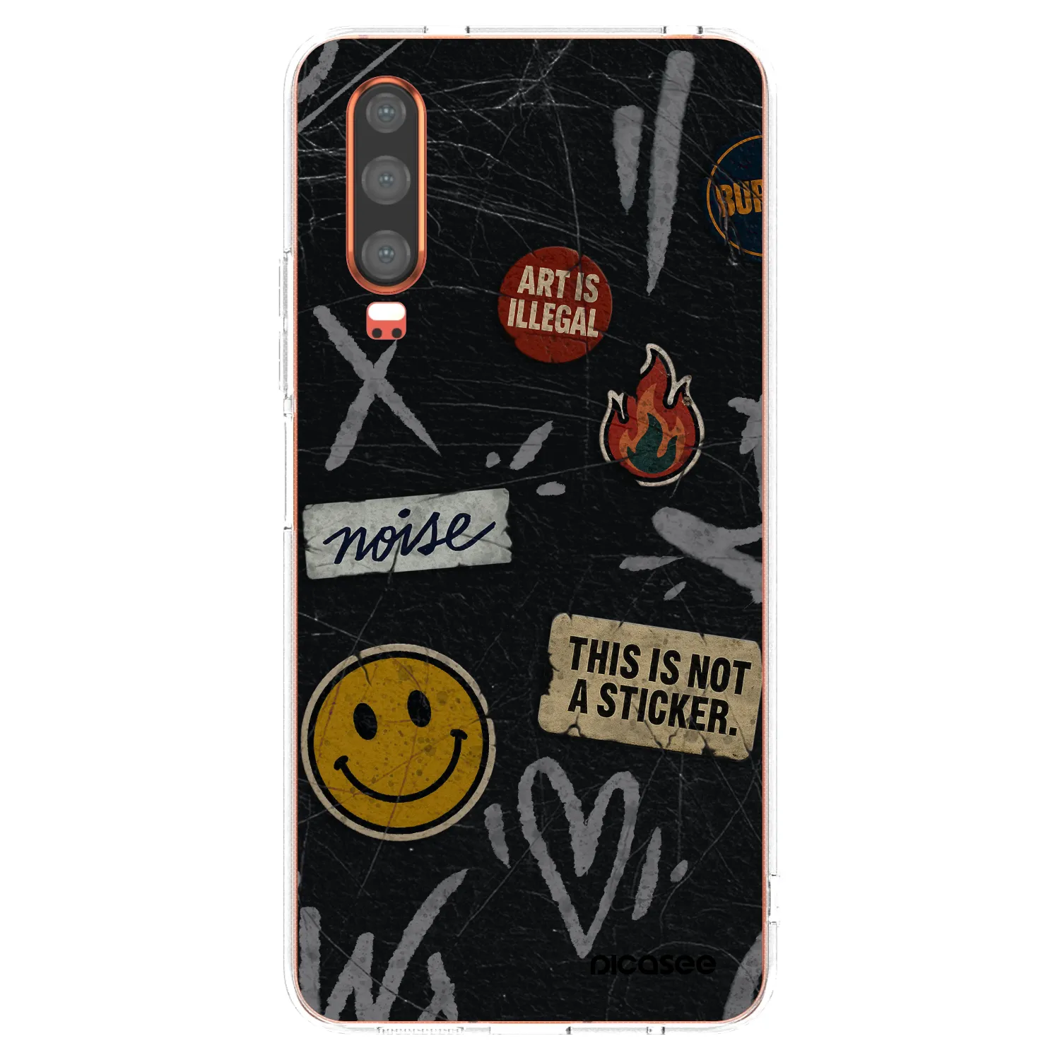 Picasee silikonowe przeźroczyste etui na Huawei P30 - STICKERS x TAGS