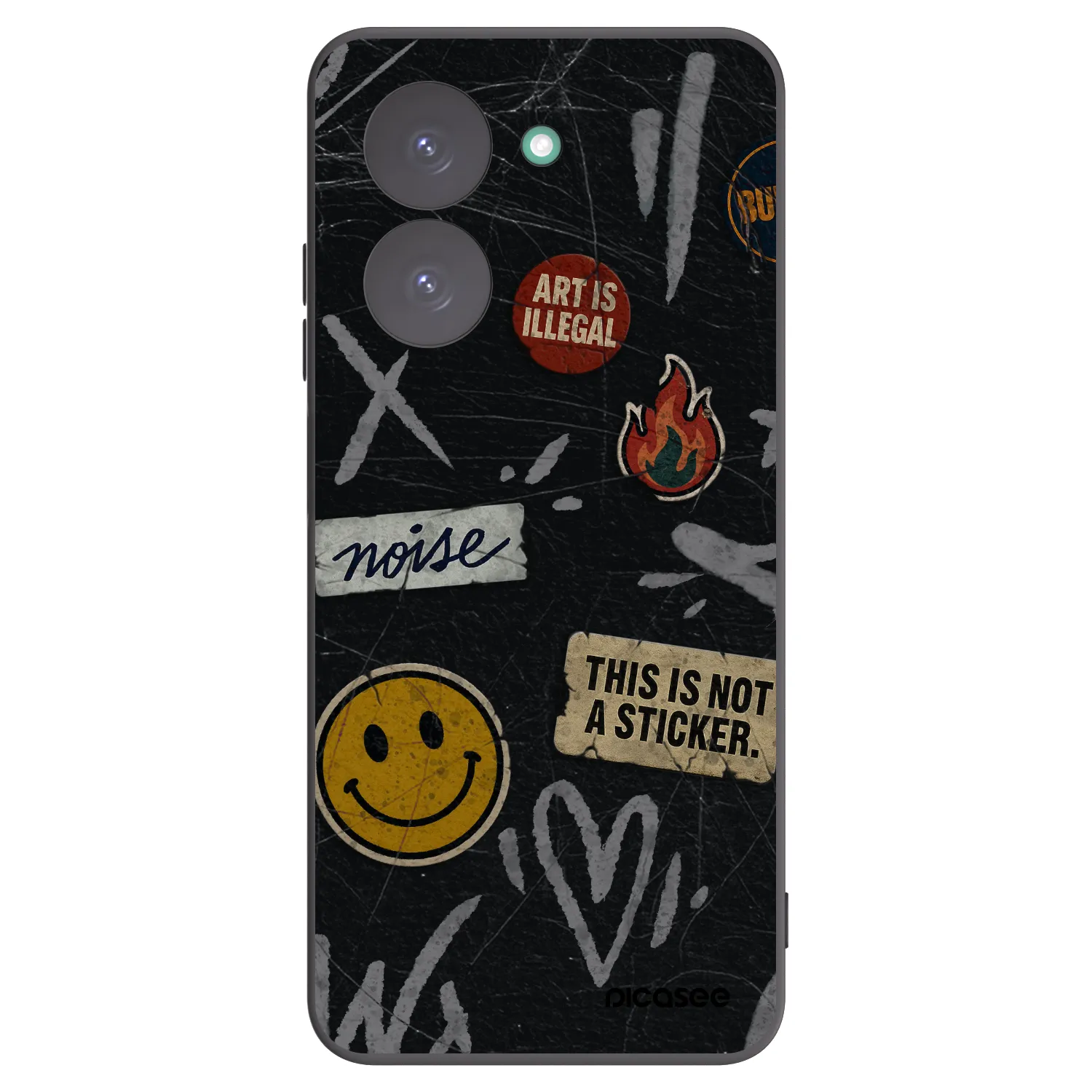 Picasee silikonowe czarne etui na Xiaomi Redmi A5 - STICKERS x TAGS