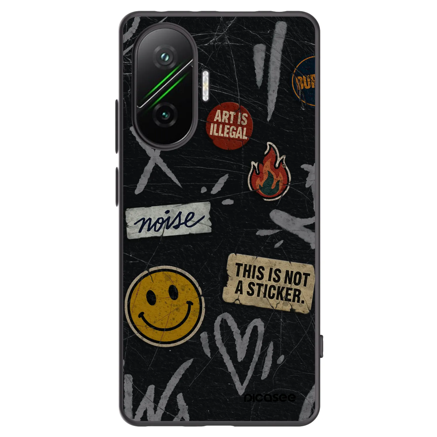 Picasee silikonowe czarne etui na Xiaomi Poco F7 Pro 5G - STICKERS x TAGS