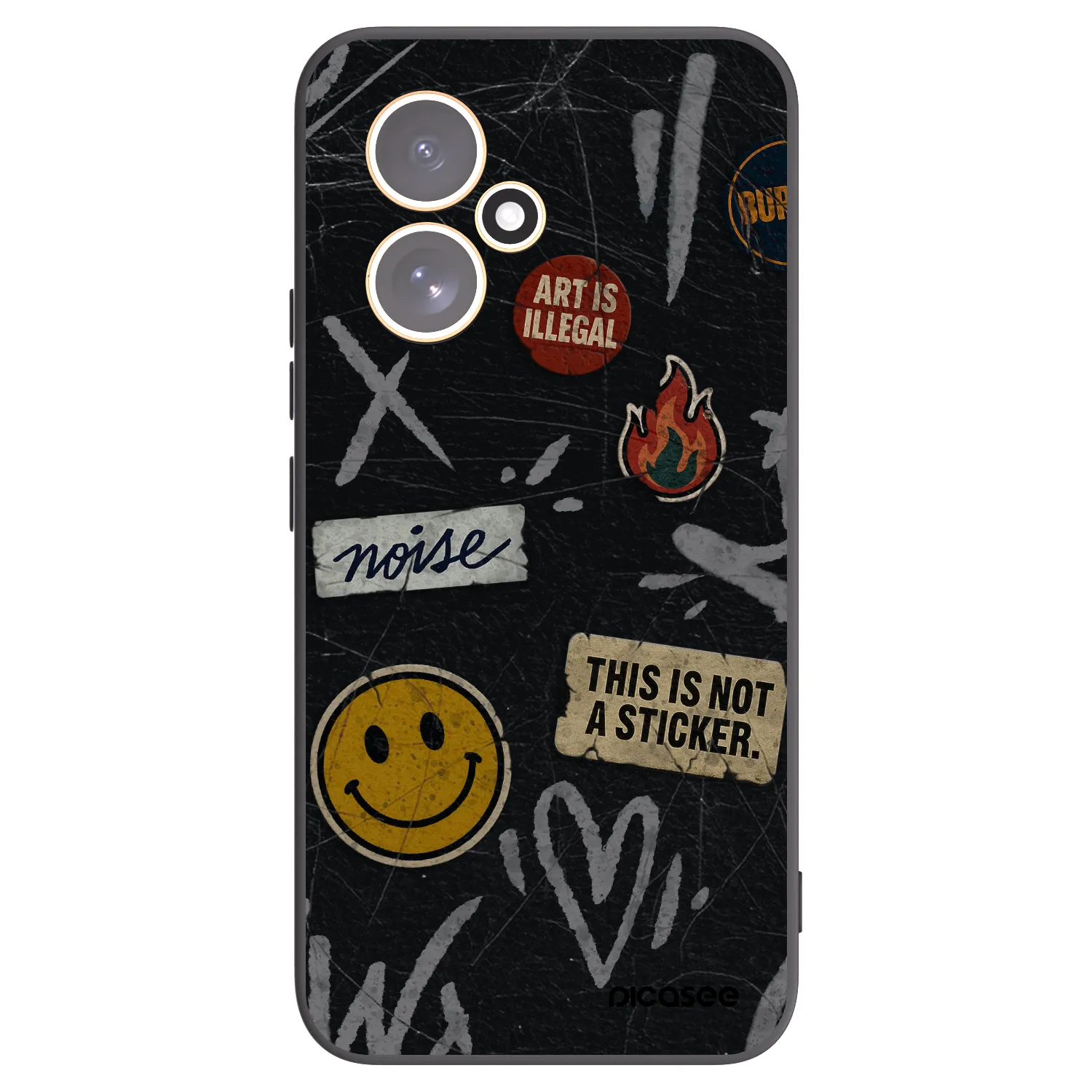 Picasee silikonowe czarne etui na Honor 400 5G - STICKERS x TAGS