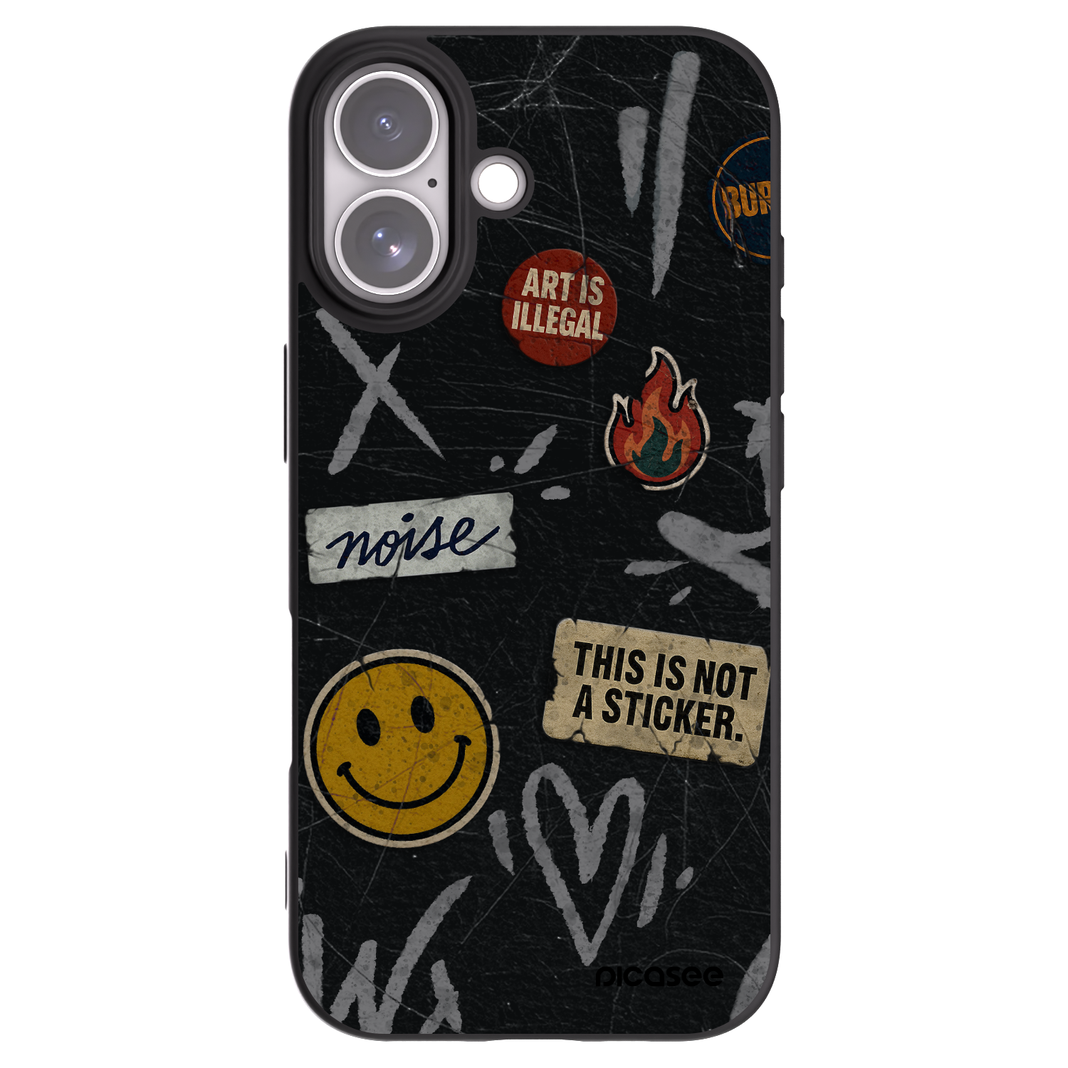 Picasee silikonowe czarne etui na Apple iPhone 17 - STICKERS x TAGS