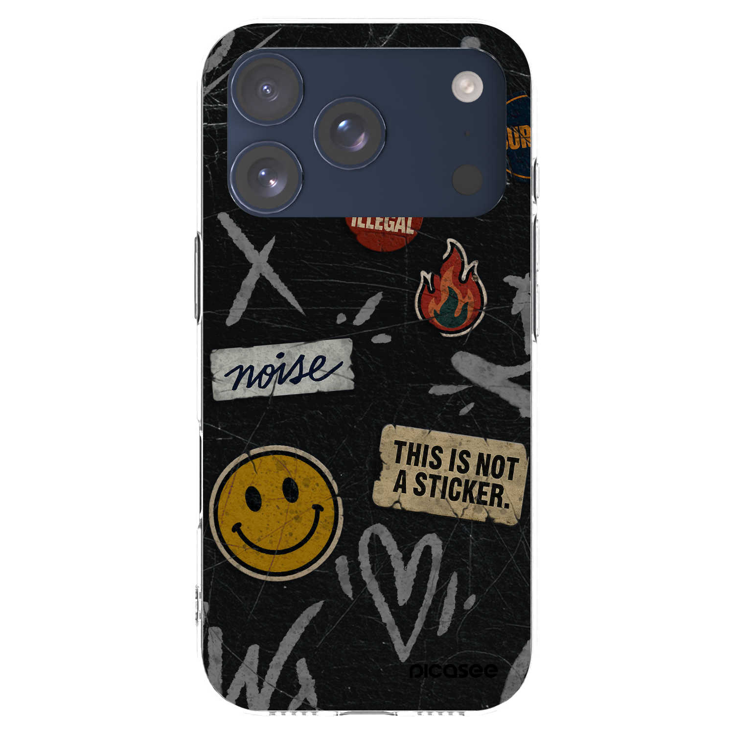 Picasee silikonowe przeźroczyste etui na Apple iPhone 17 Pro - STICKERS x TAGS