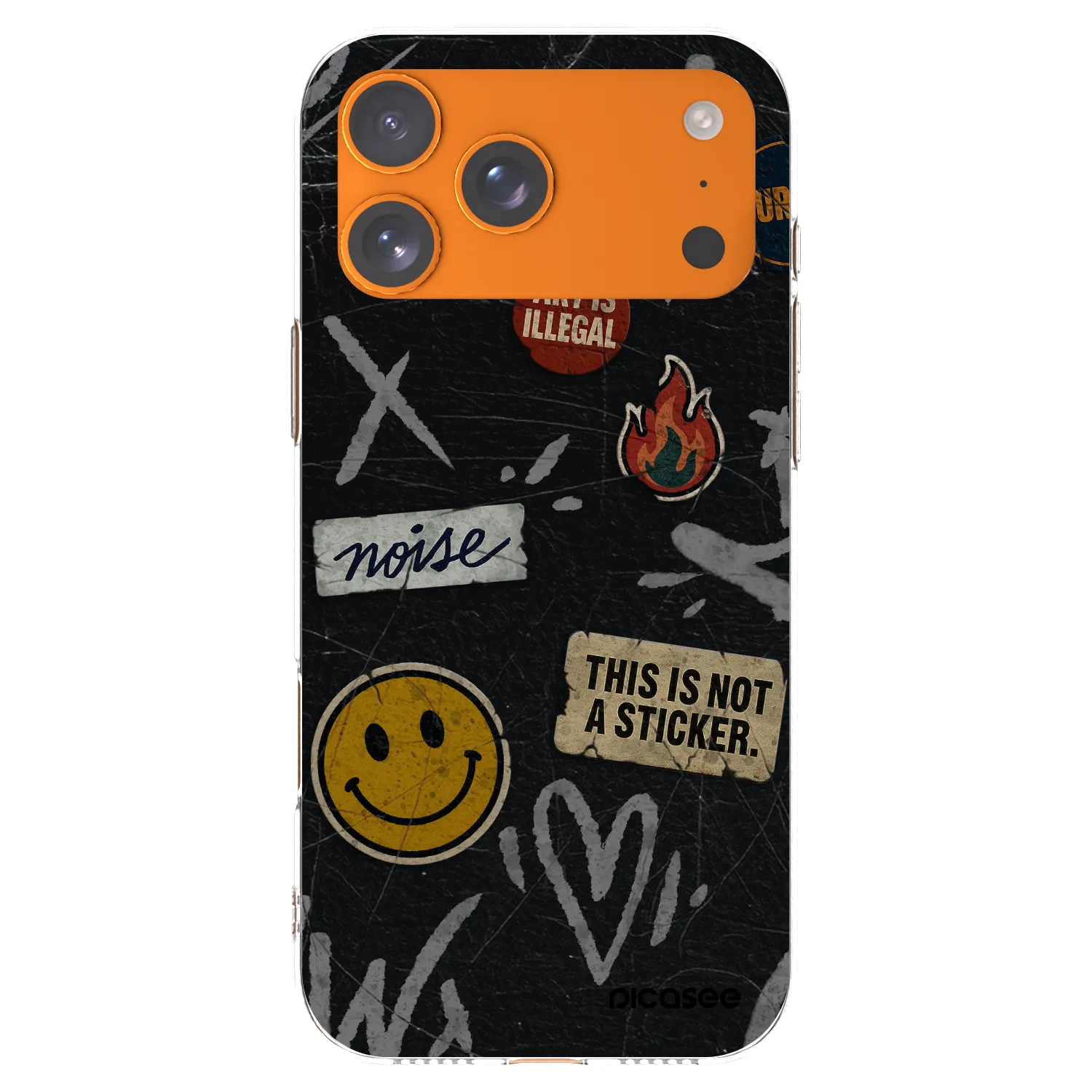 Picasee silikonowe przeźroczyste etui na Apple iPhone 17 Pro Max - STICKERS x TAGS