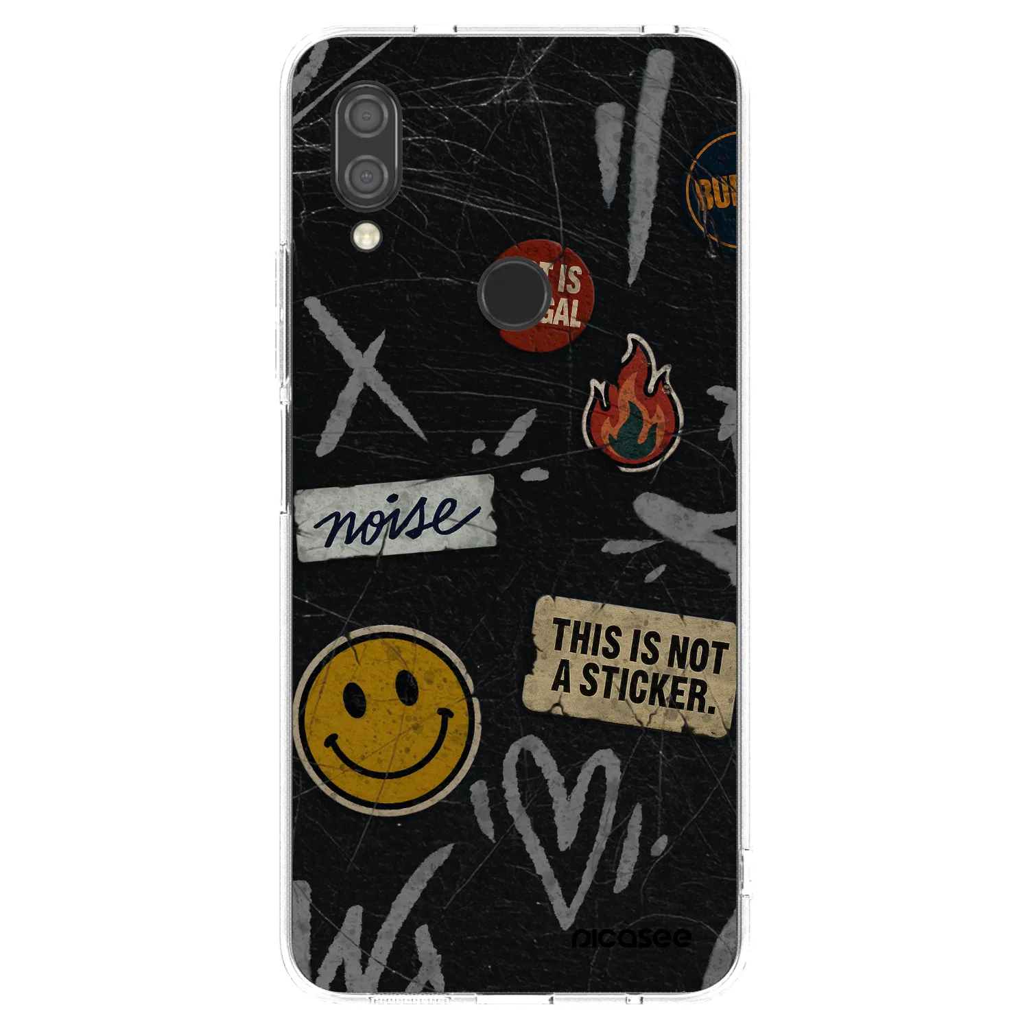 Picasee silikonowe przeźroczyste etui na Xiaomi Redmi 7 - STICKERS x TAGS