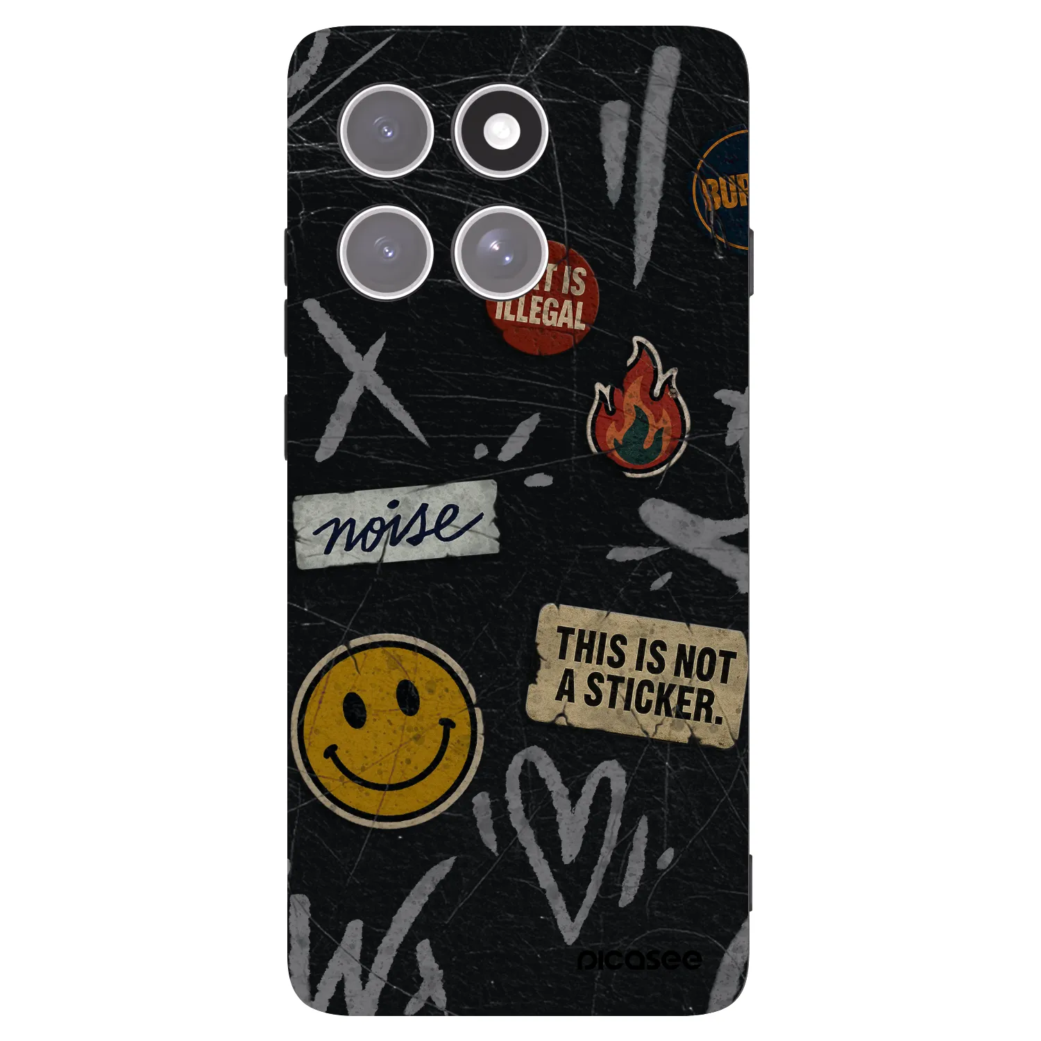 Picasee silikonowe czarne etui na Motorola Edge 60 Pro - STICKERS x TAGS