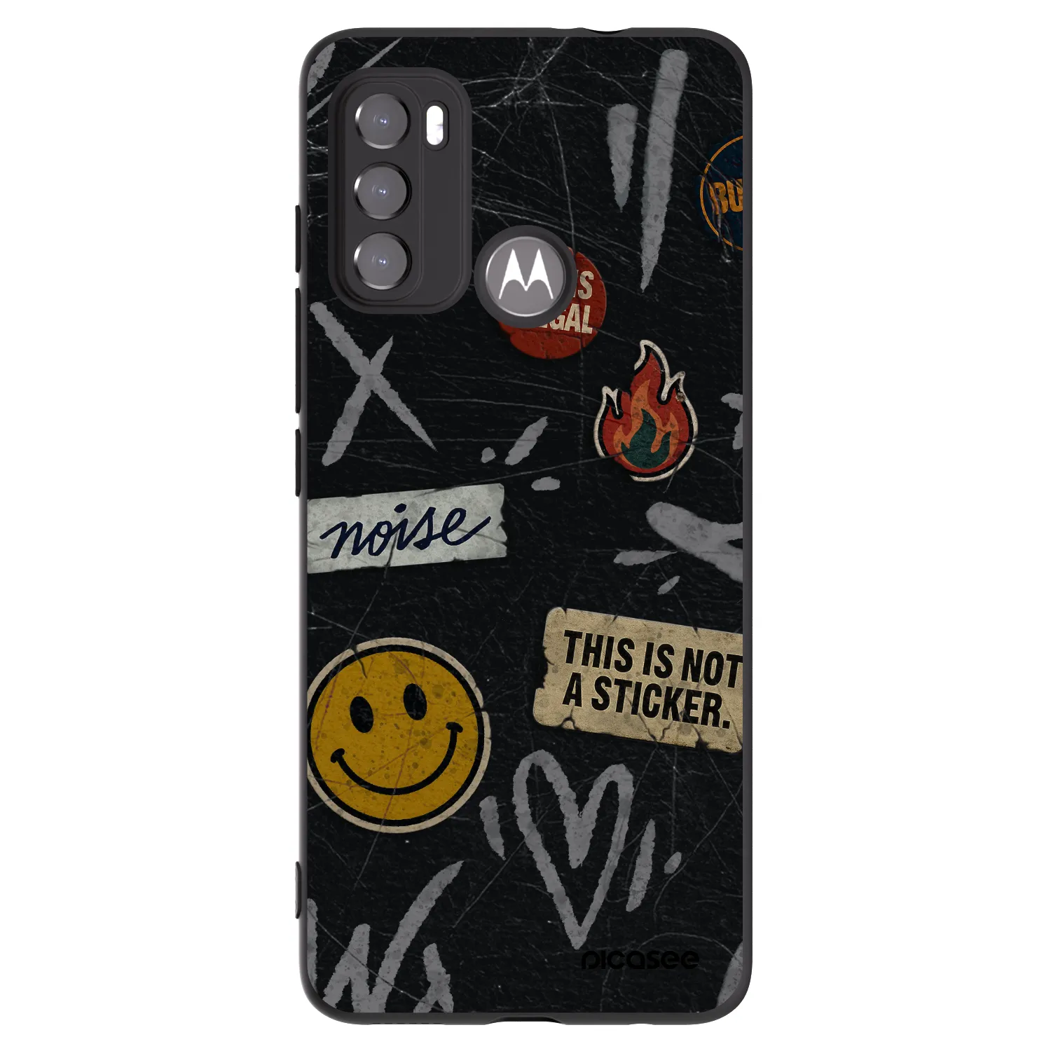 Picasee silikonowe czarne etui na Motorola Edge 60 5G - STICKERS x TAGS
