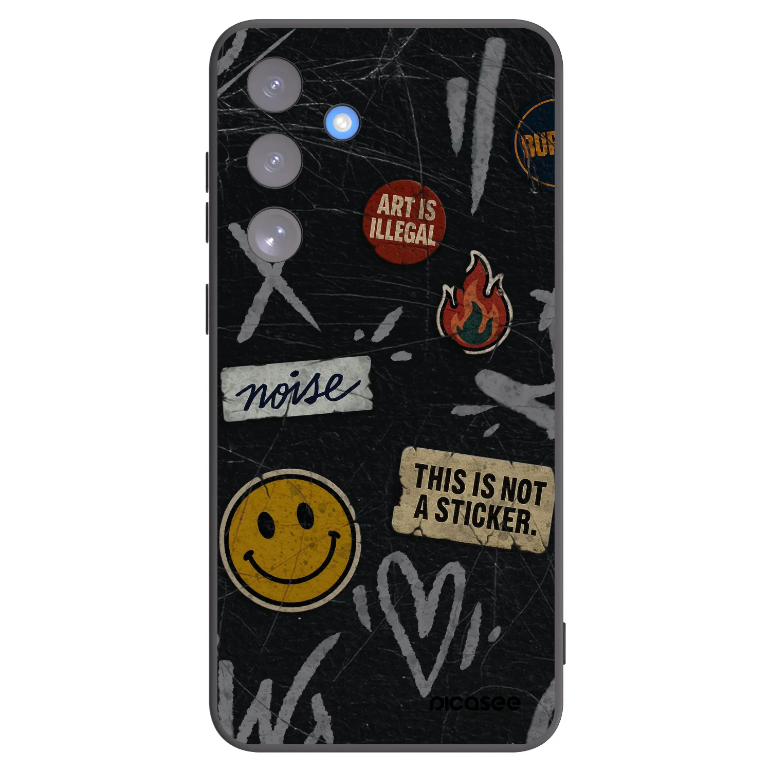 Picasee silikonowe czarne etui na Samsung Galaxy S25 FE 5G - STICKERS x TAGS
