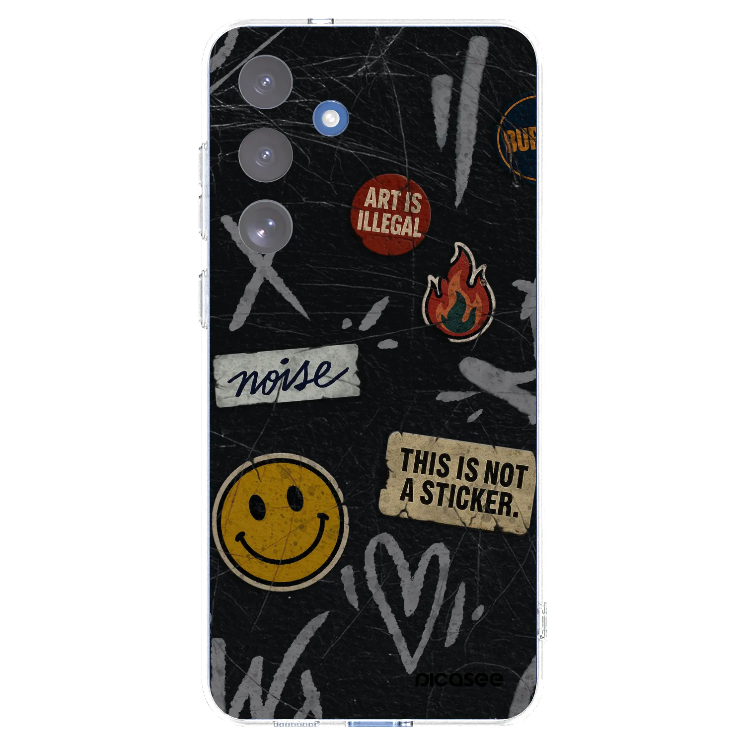 Picasee silikonowe przeźroczyste etui na Samsung Galaxy S25 FE 5G - STICKERS x TAGS