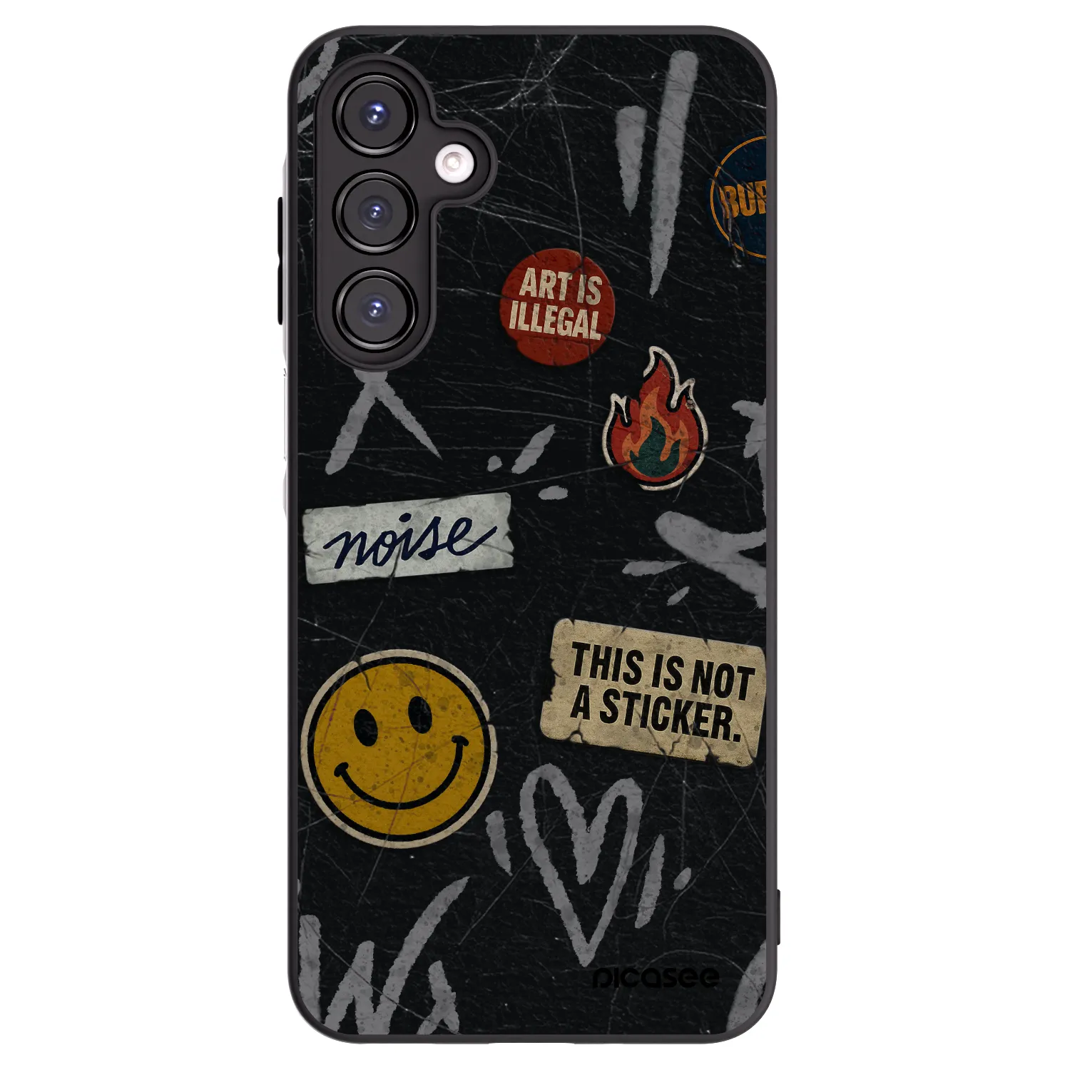 Picasee silikonowe czarne etui na Samsung Galaxy A16 4G - STICKERS x TAGS