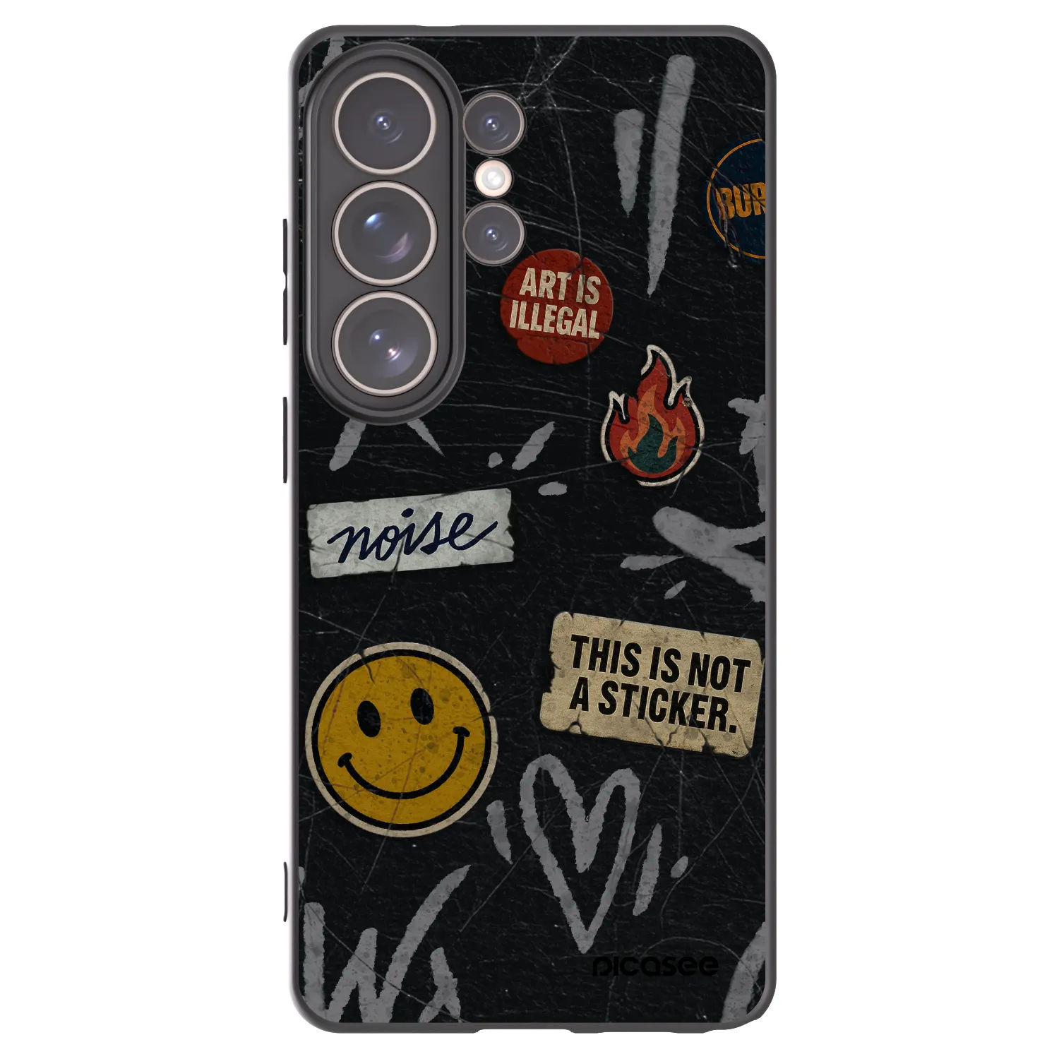 Picasee silikonowe czarne etui na Samsung Galaxy S26 Ultra - STICKERS x TAGS