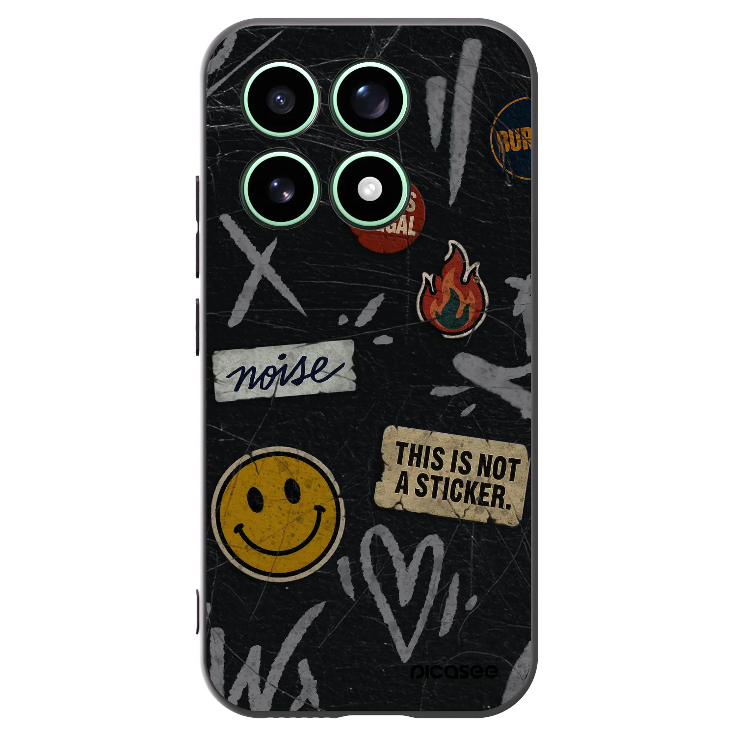 Picasee silikonowe czarne etui na Xiaomi 17 - STICKERS x TAGS
