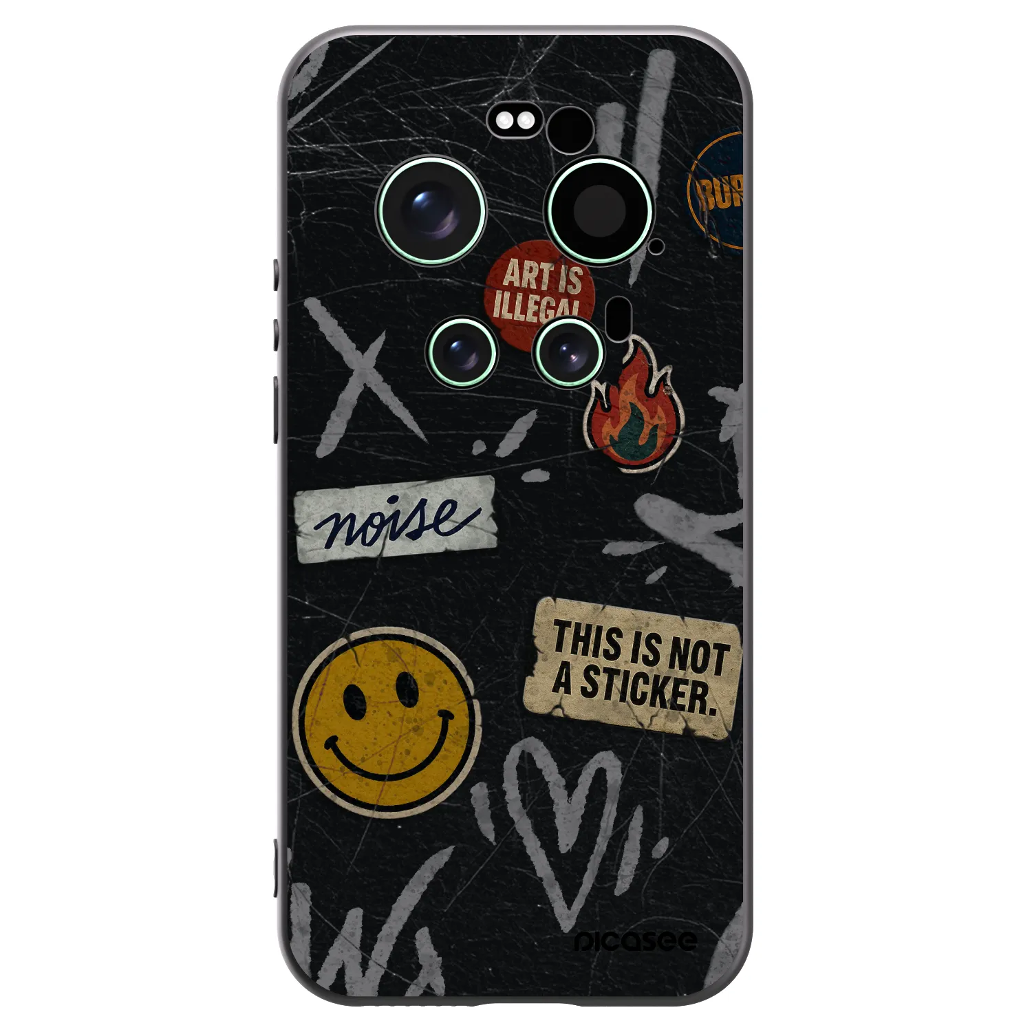 Picasee silikonowe czarne etui na Xiaomi 17 Ultra - STICKERS x TAGS
