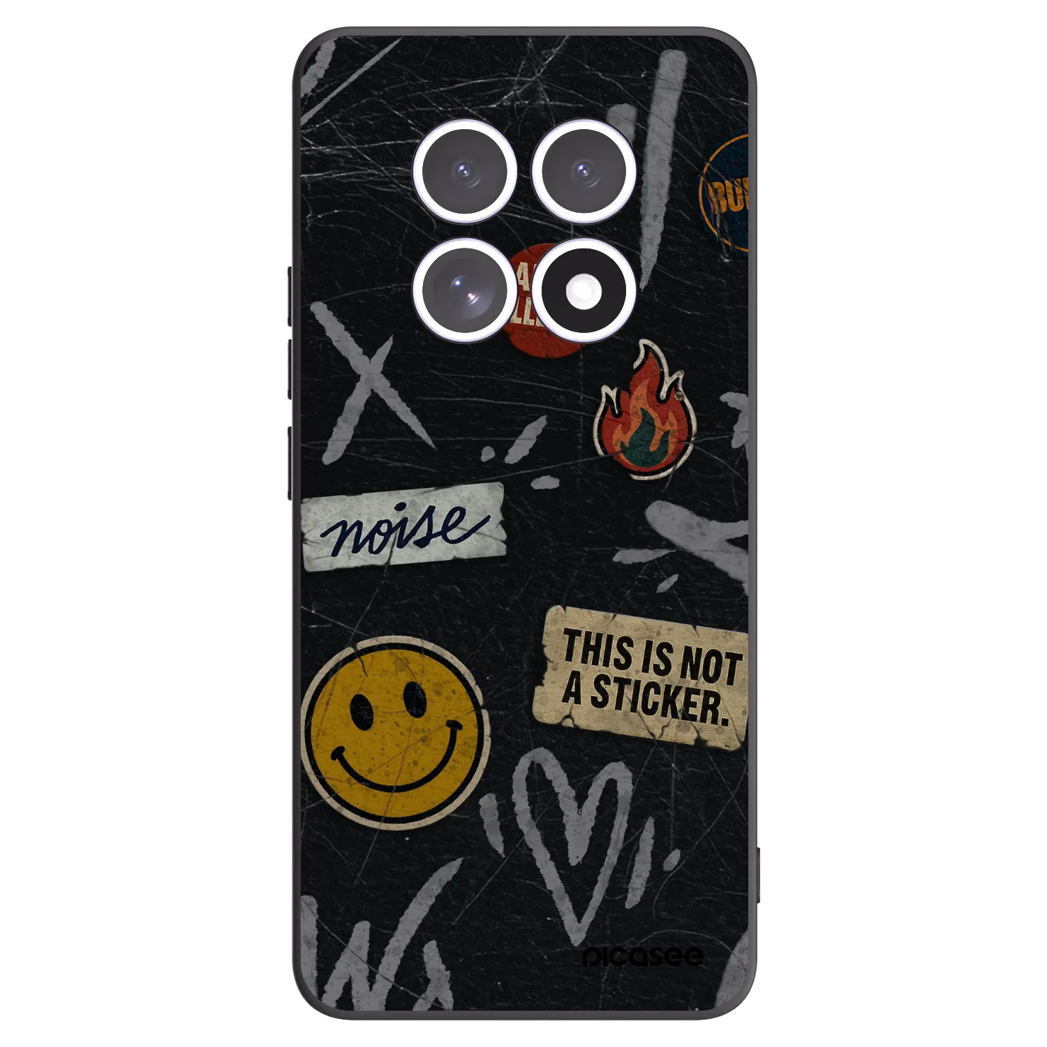 Picasee silikonowe czarne etui na Xiaomi Redmi Note 15 5G - STICKERS x TAGS