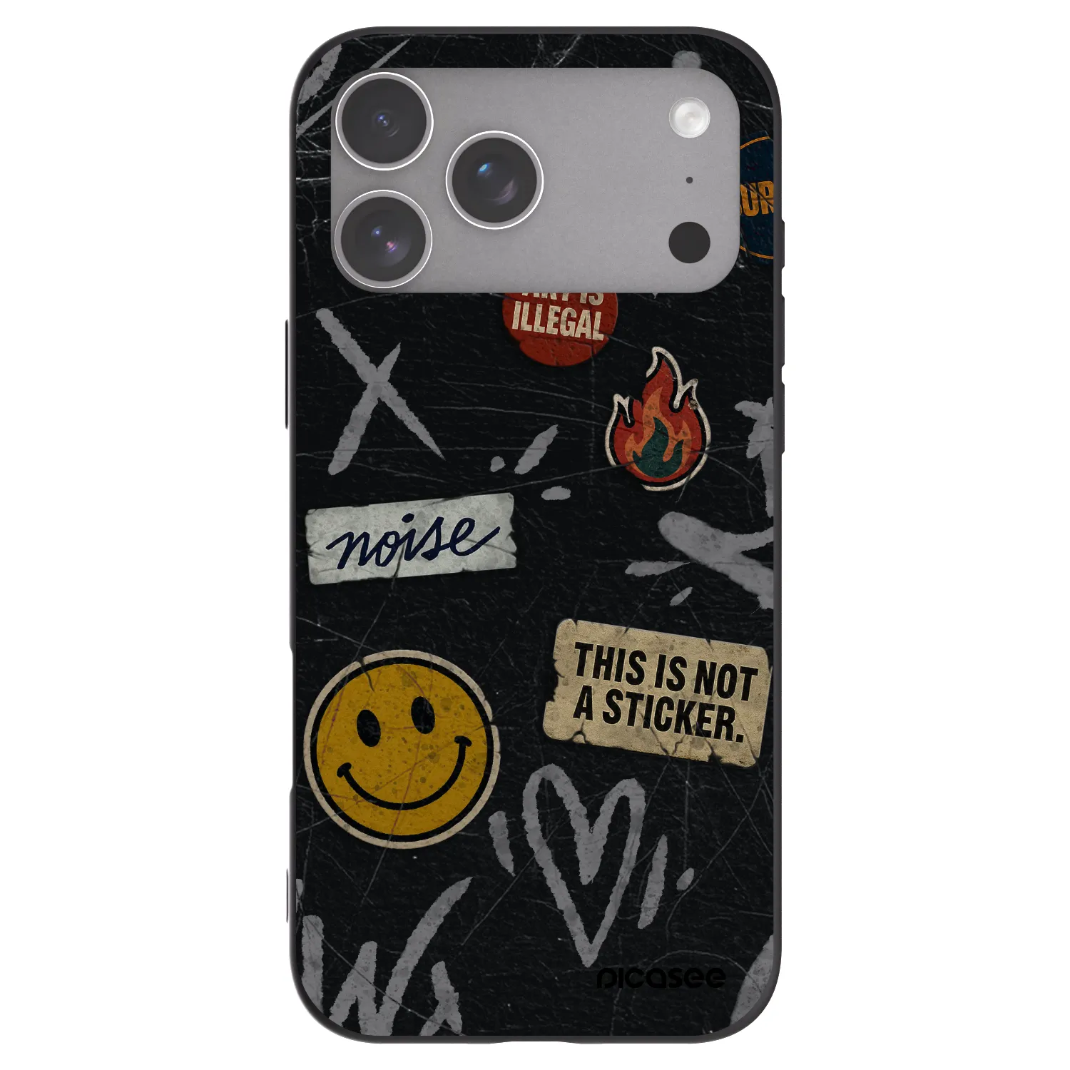 Picasee silikonowe czarne etui na Apple iPhone 18 Pro Max - STICKERS x TAGS