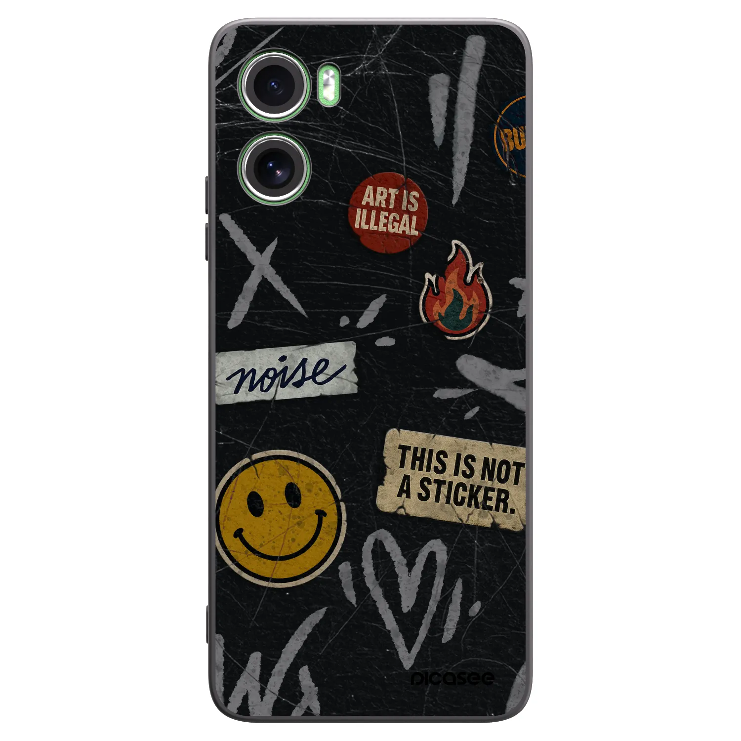 Picasee silikonowe czarne etui na Motorola Moto G06 - STICKERS x TAGS