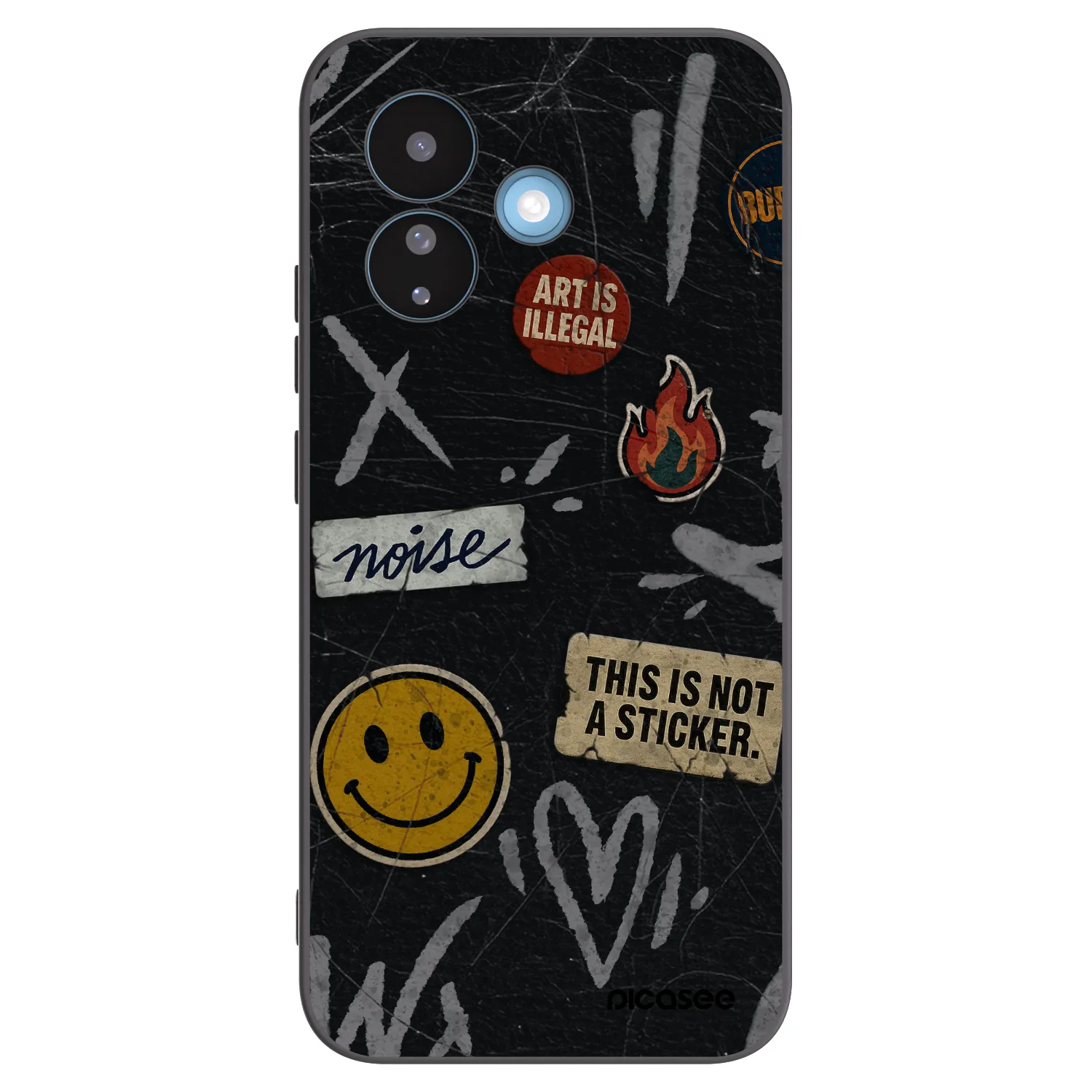 Picasee silikonowe czarne etui na Xiaomi Redmi Note 17 Pro 5G - STICKERS x TAGS