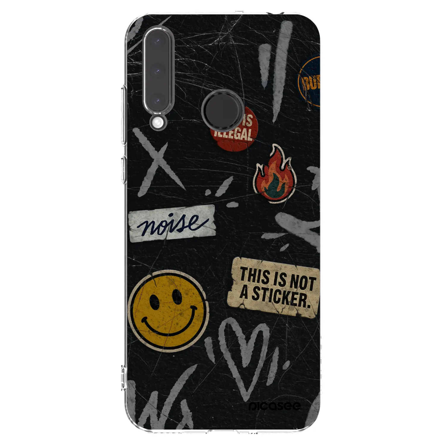 Picasee silikonowe przeźroczyste etui na Honor 20 Lite - STICKERS x TAGS