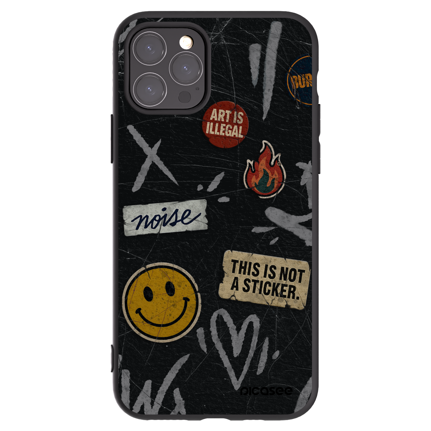 Picasee silikonowe czarne etui na Apple iPhone 11 Pro - STICKERS x TAGS