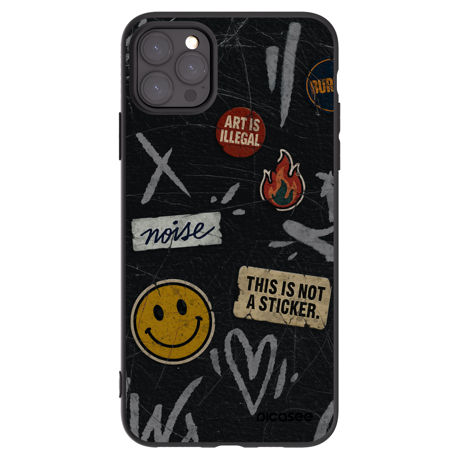 Picasee silikonowe czarne etui na Apple iPhone 11 Pro Max - STICKERS x TAGS