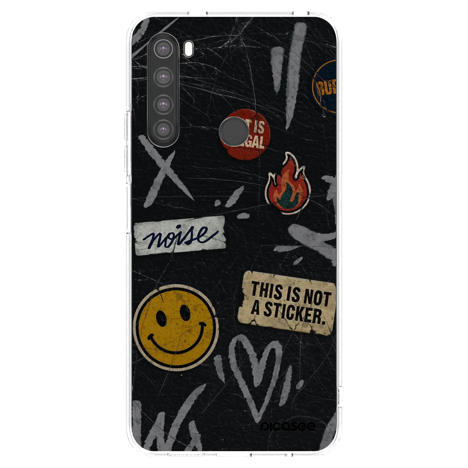 Picasee silikonowe przeźroczyste etui na Xiaomi Redmi Note 8 - STICKERS x TAGS